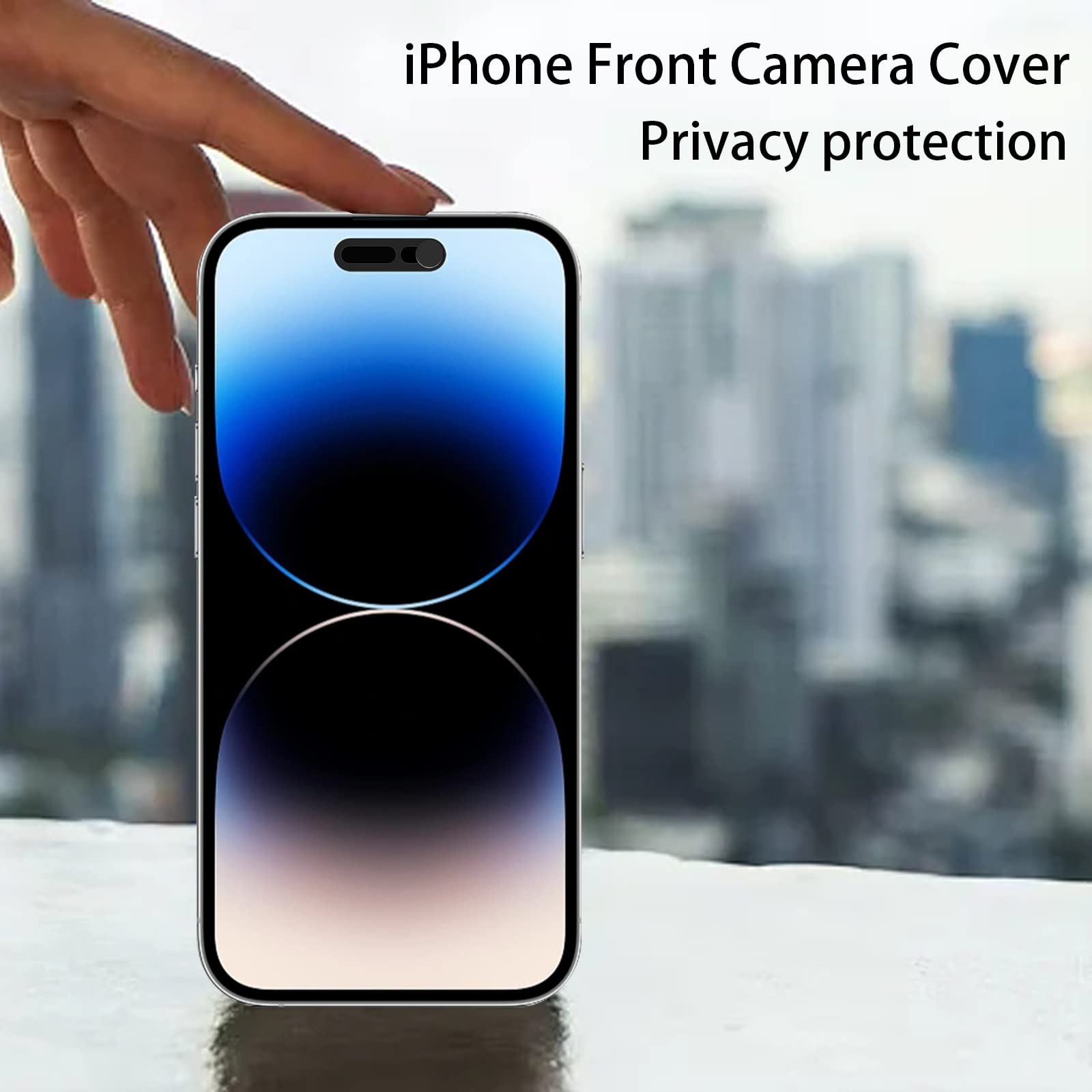 Privacy Screen Protector for iPhone 14 Pro & Pro Max - Anti-Spy Webcam Cover with Facial Recognition Support | Secure Phone Camera Cover for Privacy Protection | Perfect for Business Meetings, Online Classes & Video Calls (Black)