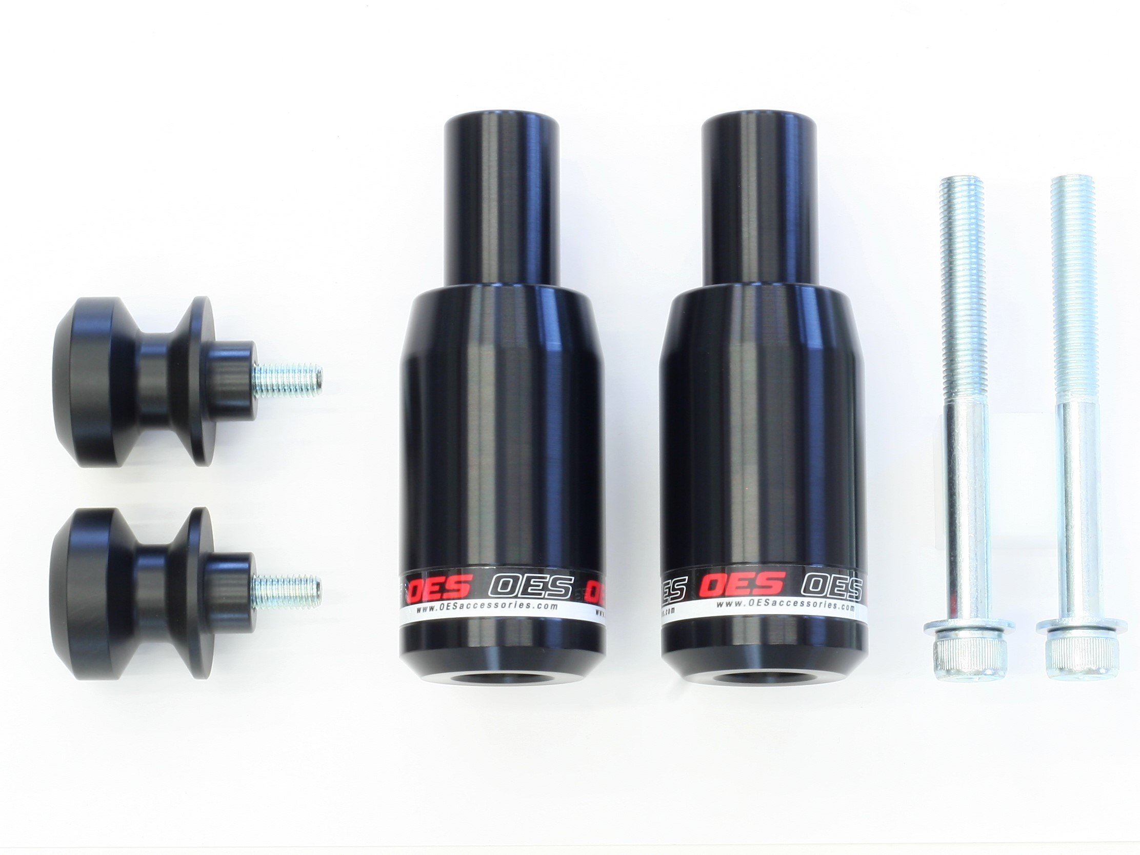OES Red Frame Sliders & Swingarm Spools for Kawasaki Z900 (2017-2025) - Enhance Protection & Style for Urban Riding & Track Days