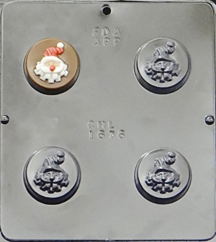 Happy Santa Cookie Chocolate Candy Mold 1676 - Premium Silicone Baking Mold for Christmas Cookies, Chocolates & DIY Treats - Perfect for Holiday Baking, Party Favors & Festive Gift Making