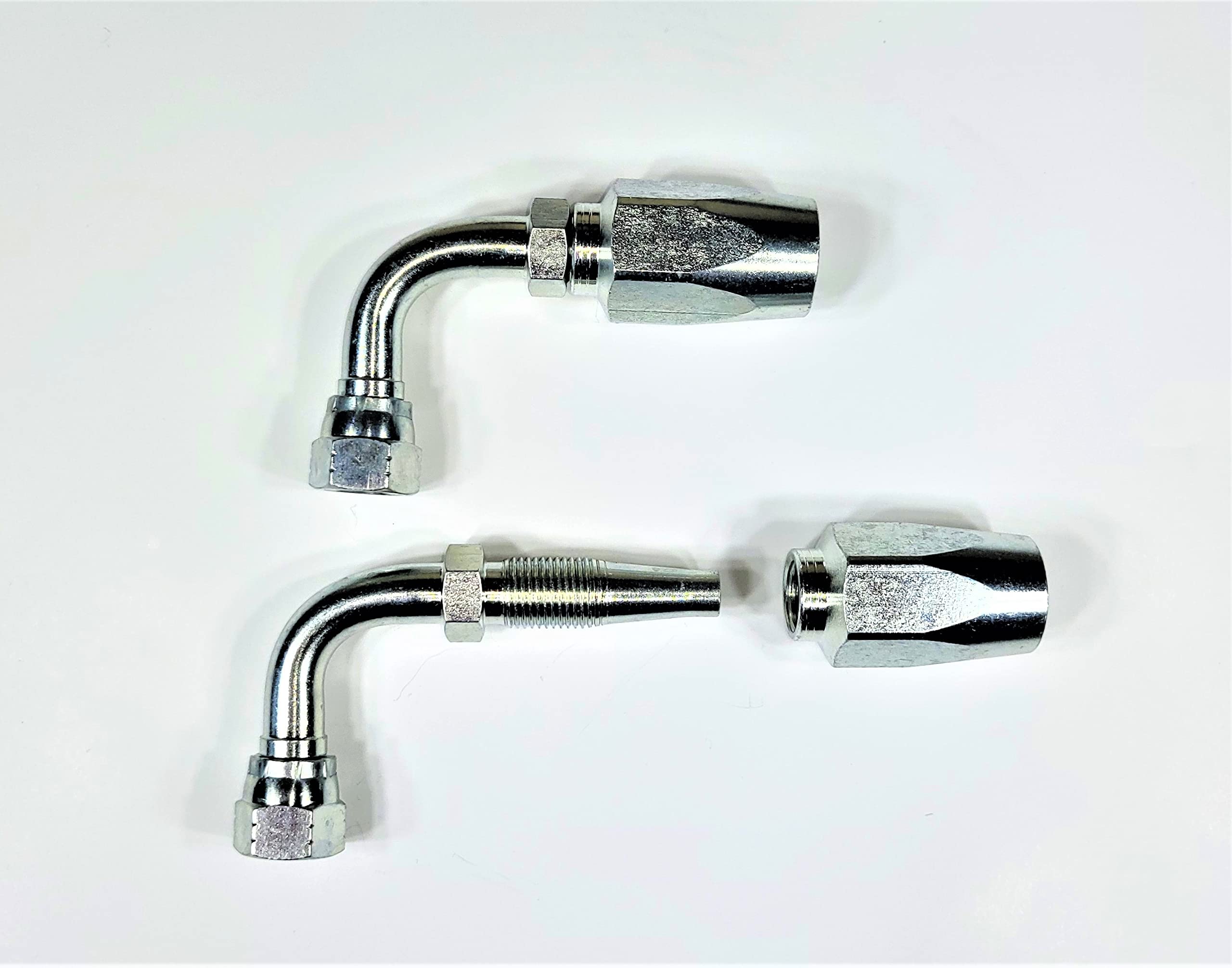 90 Degree Reusable Hydraulic Hose Fittings (2PK) for 3/8