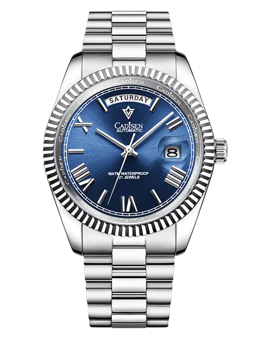 CADISEN Men's Automatic Diving Watch - Luxury Sapphire Crystal Mechanical Wristwatch, 200M Waterproof Stainless Steel Sport Watch for Diving, Swimming & Outdoor Activities