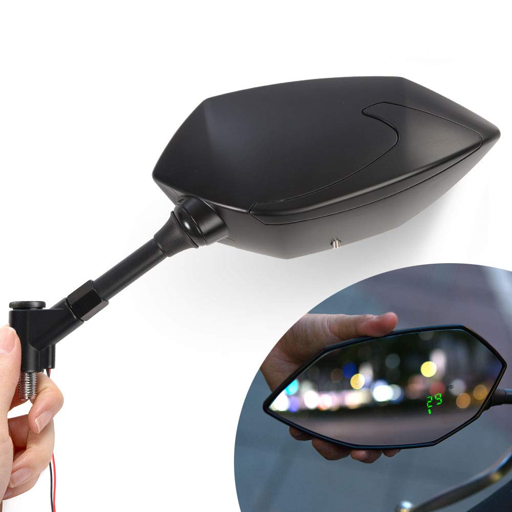 KiWAV Motorcycle TPMS Internal Sensor with Rearview Mirror - Real-Time Tire Pressure Monitoring System for M10/M8 Valve - Perfect for Long Rides & Off-Road Adventures