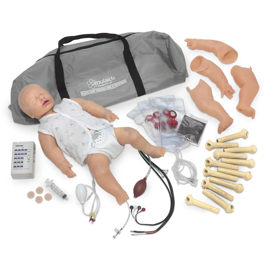 Stat Baby Basic Patient Simulator - Lifelike Infant Medical Training Manikin for Nursing & EMT Practice - Perfect for CPR Certification, Clinical Skills Training & Emergency Response Scenarios