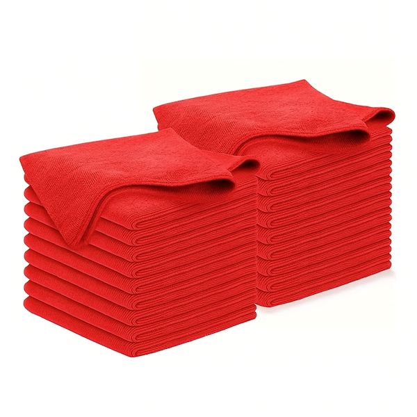 Premium Crystalwhite Microfiber Cleaning Cloths - 20-Pack (Blue, Red, Green) | Streak-Free for Glasses, Screens, Cars & Home Cleaning