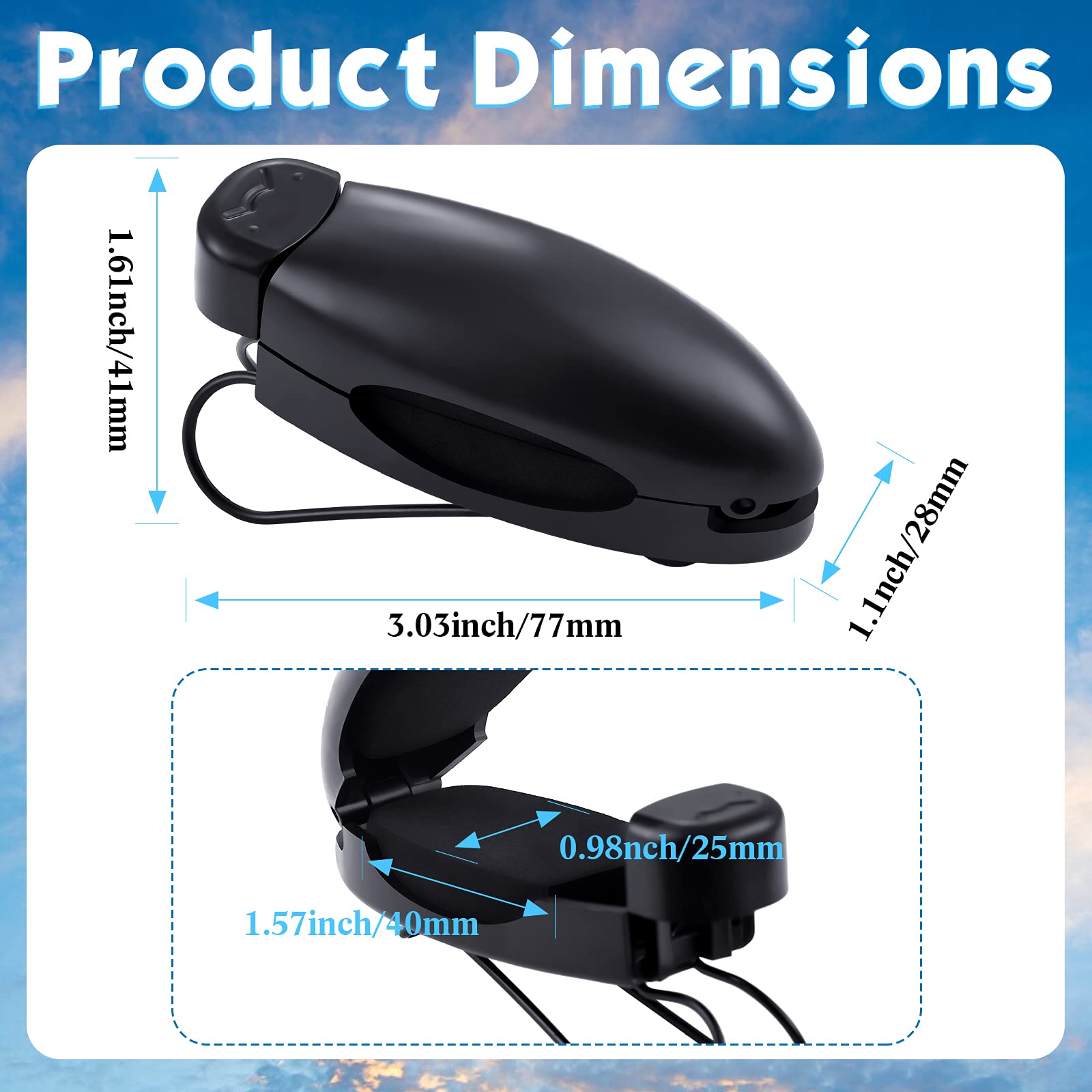 Frienda 2-Pack Car Sunglasses Holder Clip - Black Visor Clip for Eyeglasses & Sunglasses - Secure & Convenient Car Accessories for Driving, Travel & Daily Commute