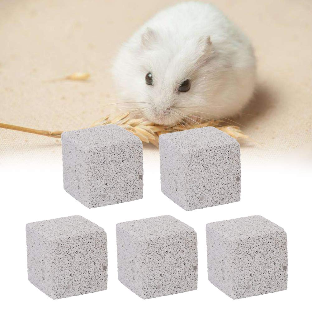 Natural Mineral Stone Chew Toy for Small Pets - 4.5cm Teeth Grinder for Hamster, Rat, Chinchilla & Rabbit (Pack of 5) | Promotes Dental Health & Prevents Overgrown Teeth - Perfect for Cage Enrichment & Stress Relief