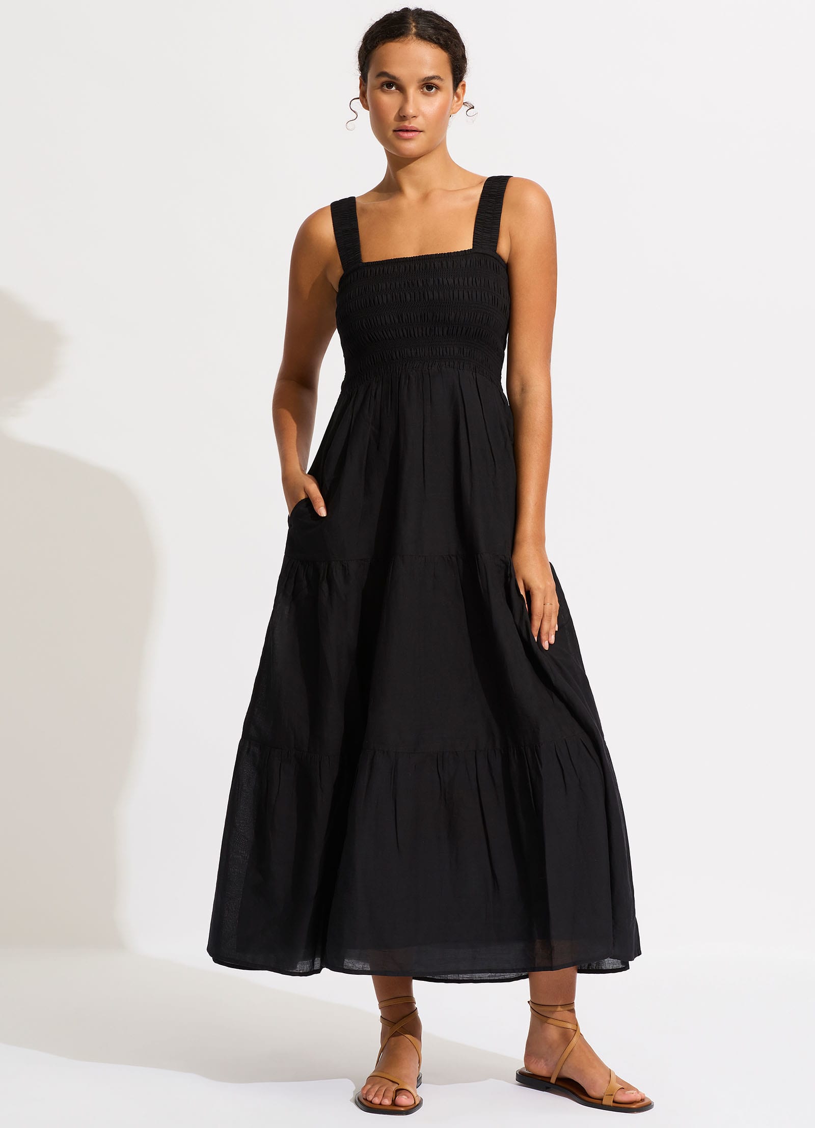 Faithful Midi Dress in Black - Elegant & Versatile Women's Church Dress for Sunday Service, Wedding Guest & Special Occasions