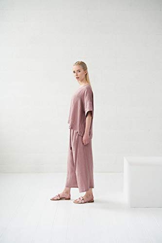 BALI Linen Top in Wood Rose - Women's Casual Summer Blouse for Beach, Travel & Boho Style Outfits