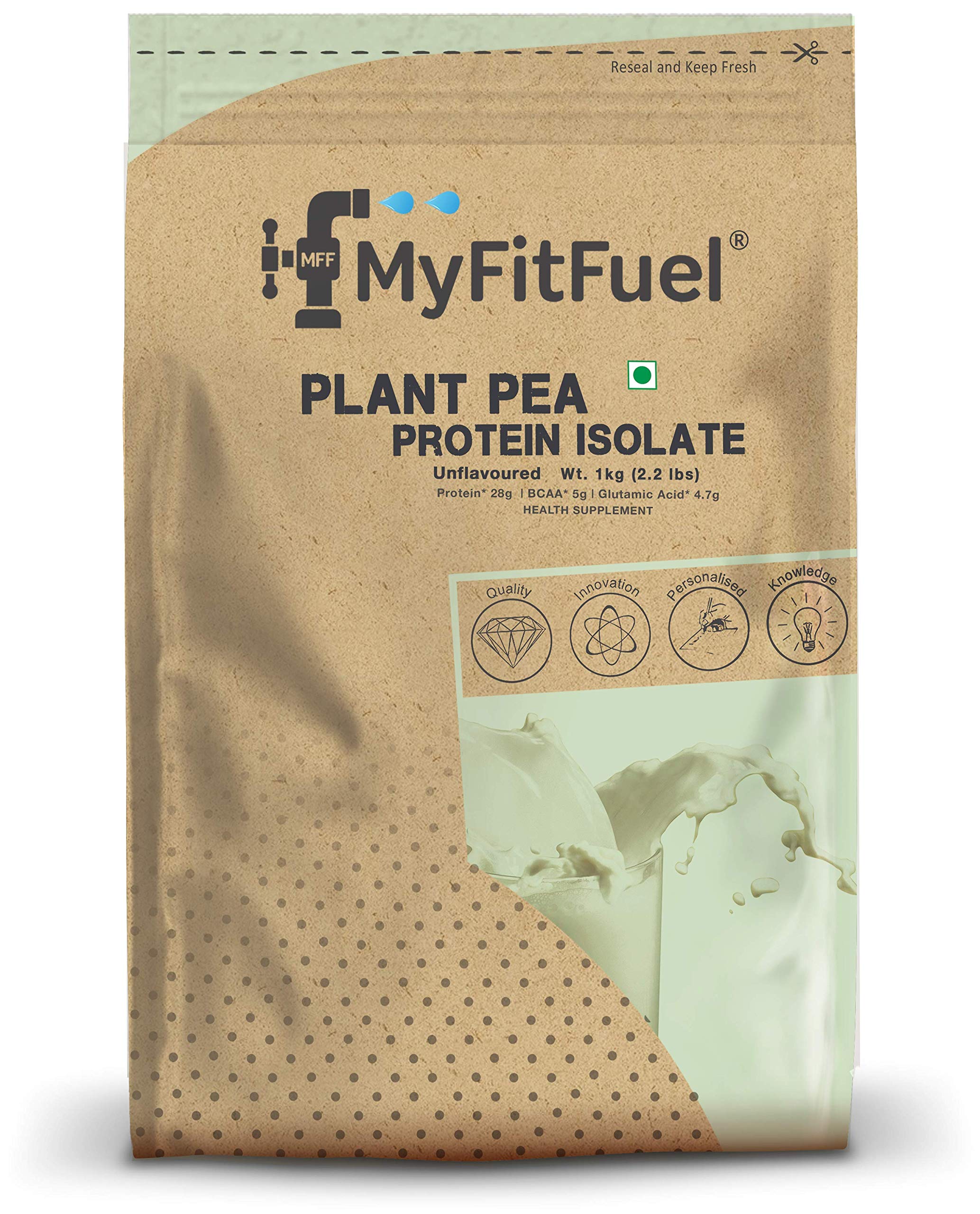 MyFitFuel Plant-Based Pea Protein Isolate Powder - 1kg (28 Servings) | Unflavored Vegan Protein | Easy Digestibility | Ideal for Smoothies, Baking & Post-Workout Recovery