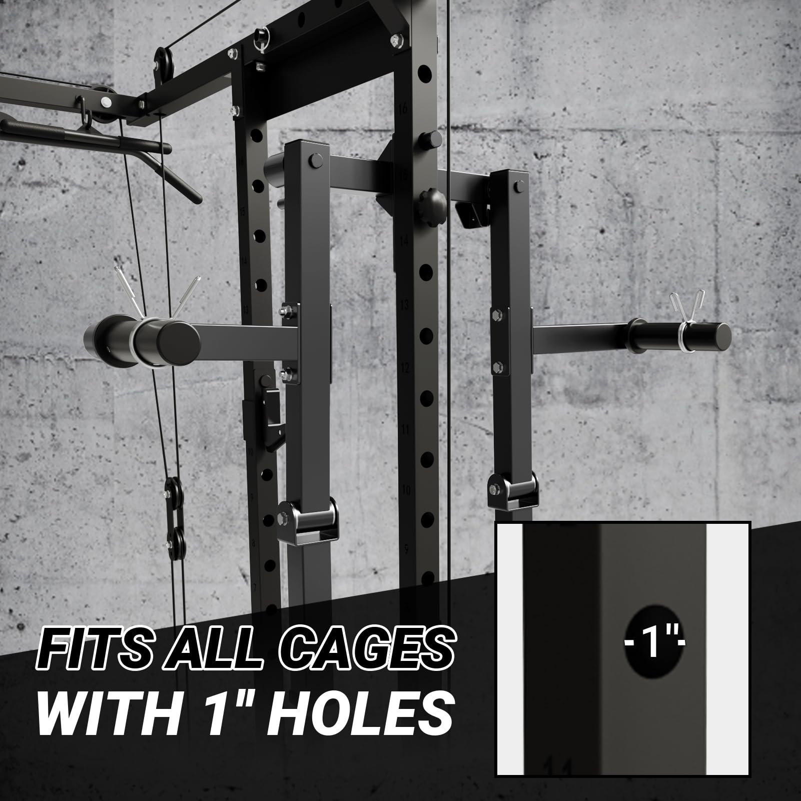 Mikolo Lateral Raise Attachment for Squat Rack - Standing Shoulder Workout Machine with 1