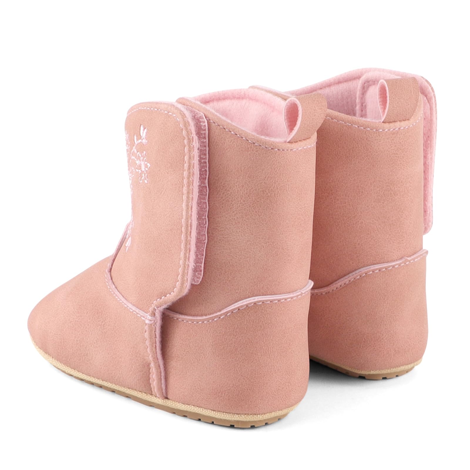 ESTAMICO Baby Girls Western Boots with Embroidery - Soft & Comfortable Cowboy Boots for Toddlers - Perfect for Parties, Playdates & Western Outfits