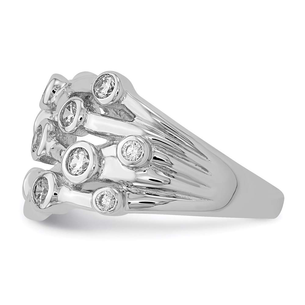 925 Sterling Silver Cubic Zirconia Criss Cross Ring for Women - Elegant Fine Jewelry Gift for Her, Perfect for Anniversaries, Birthdays & Special Occasions