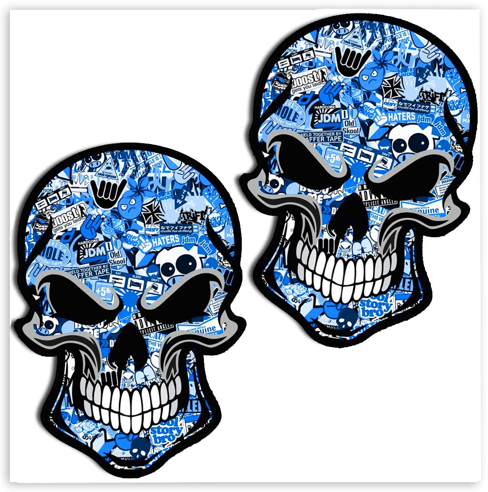 2 Pack Funny Horror Skeleton PVC Vinyl Stickers - Self-Adhesive Decals for Laptops, Water Bottles, Skateboards & DIY Crafts (50 Pieces)