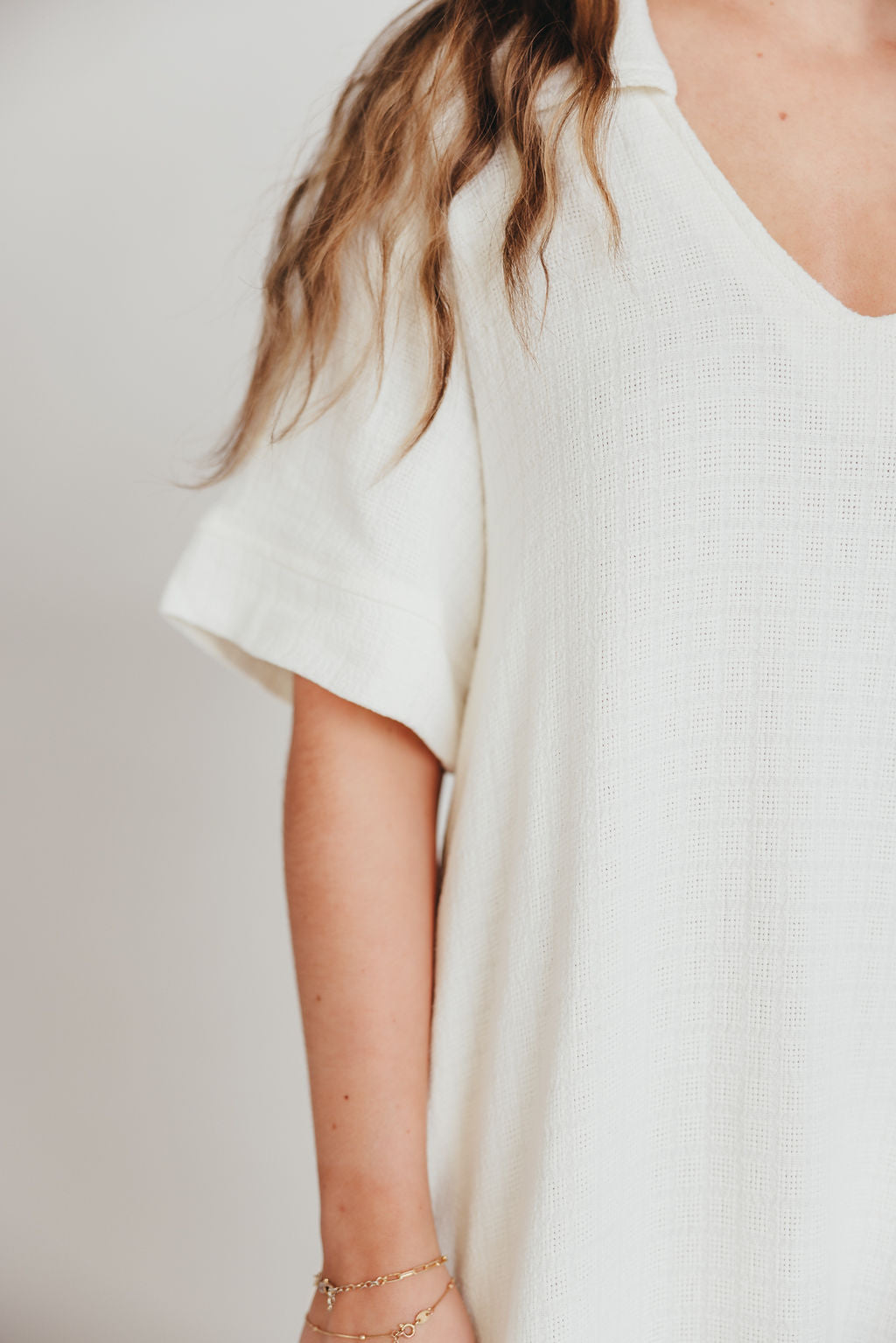 Fallon Linen Blend Collared Midi Dress in Ivory - Bump Friendly Maternity Dress for Women | Perfect for Summer Weddings, Baby Showers & Casual Outings