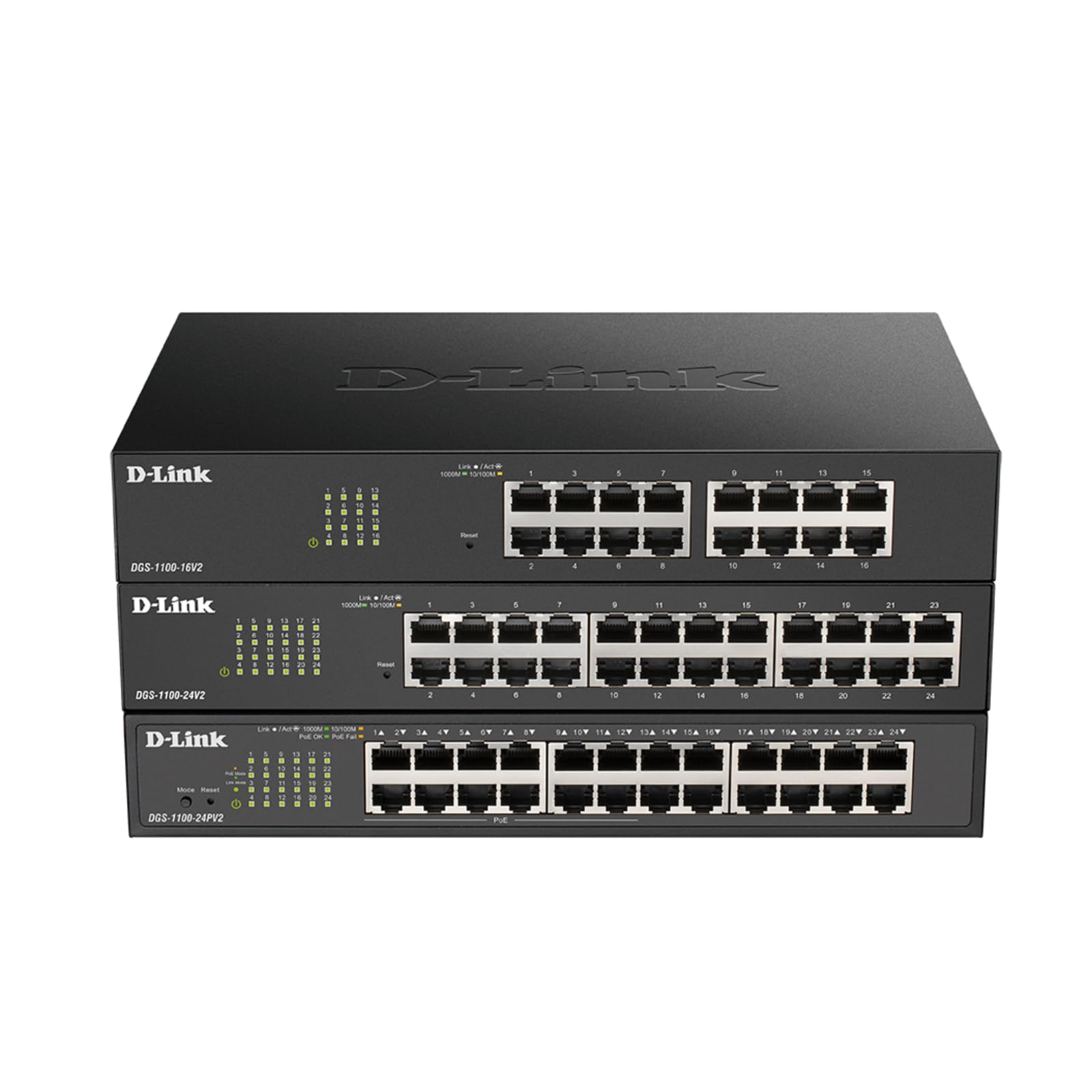 D-Link 16-Port Gigabit Smart Managed Switch | 16 GbE Ports | Layer 2 VLAN | Web Management | Desktop/Rack Mount | Fanless Design | NDAA Compliant | Lifetime Warranty (DGS-1100-16V2) | Ideal for Small Business Networks & Home Offices