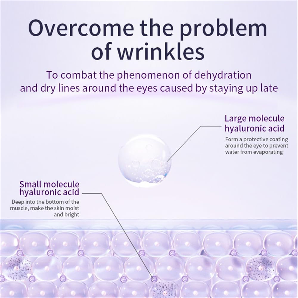 Best Eye Cream for Dark Circles & Wrinkles - Anti-Aging Under Eye Treatment with Hyaluronic Acid - Reduces Puffiness, Fine Lines & Bags - Perfect for Daily Skincare Routine & Nighttime Use