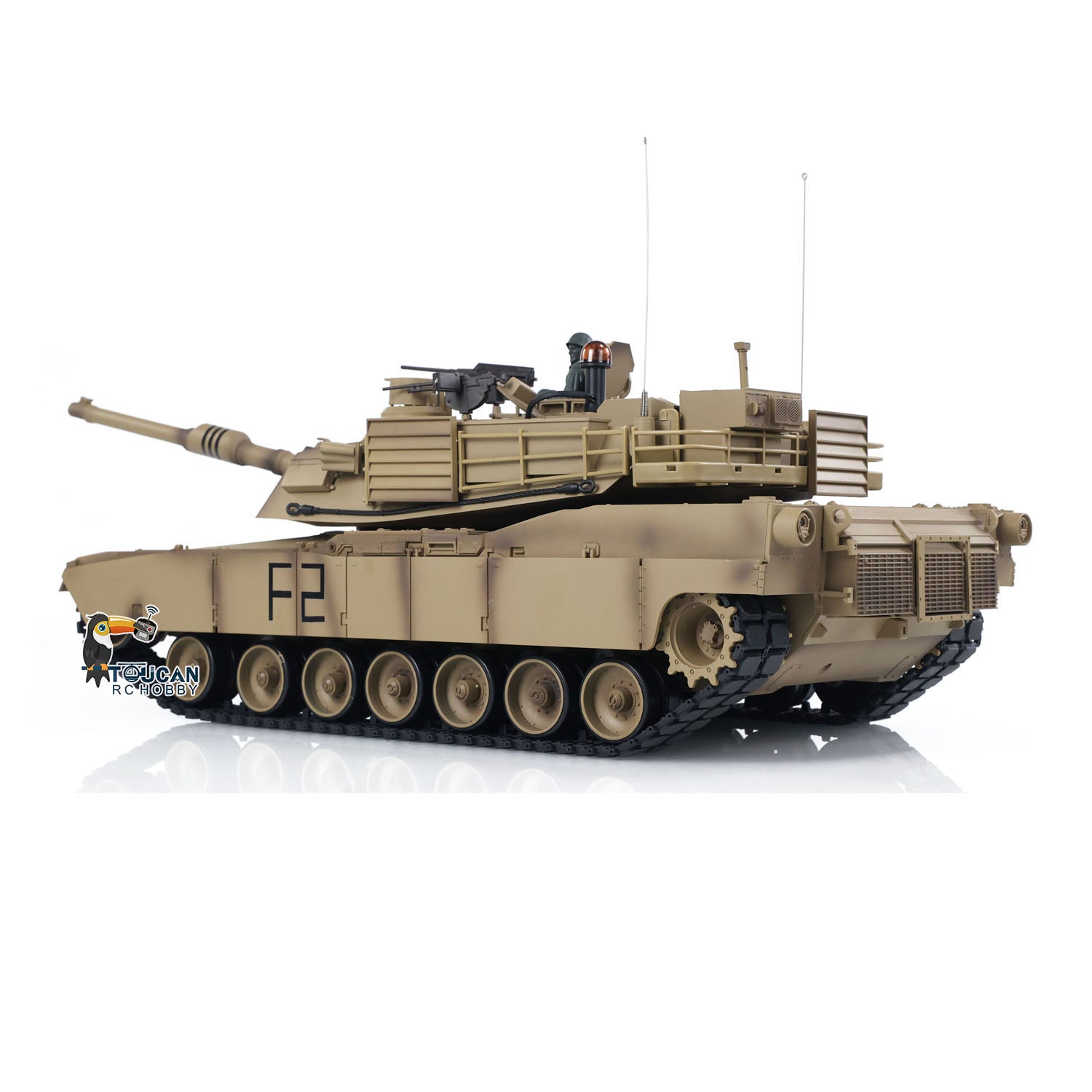 2.4Ghz Henglong 1:16 Scale 7.0 Plastic M1A2 Abrams RC Tank with Barrel Recoil - RTR 3918 Model 340 Turret Armored Vehicle - Perfect for Military Enthusiasts & RC Hobbyists (Battle Simulation & Collectible Display)