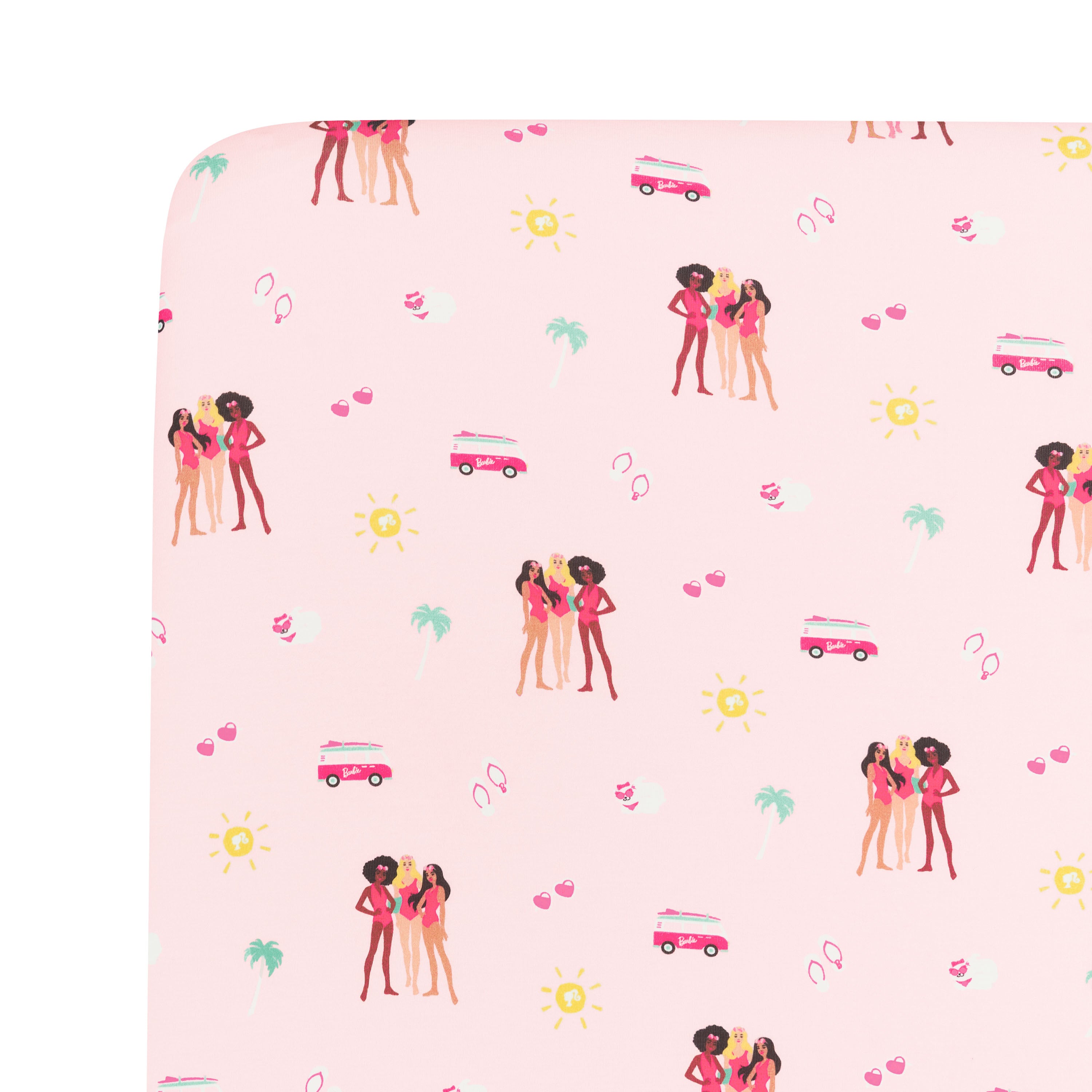Barbie™ Beach Twin Sheet Set - Soft & Comfortable Bedding for Girls' Rooms - Perfect for Sleepovers, Themed Bedrooms, and Kids' Decor