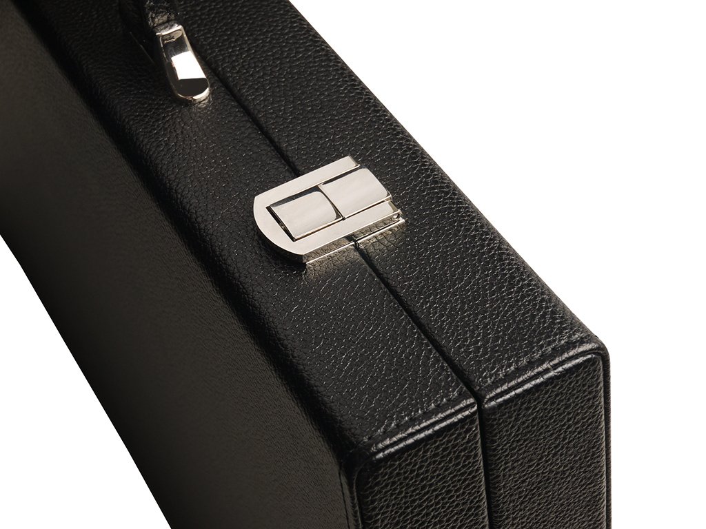 16-Inch Premium Backgammon Set - Medium Size with Black Board & White/Scarlet Points - Perfect for Travel, Home Game Nights & Gifts