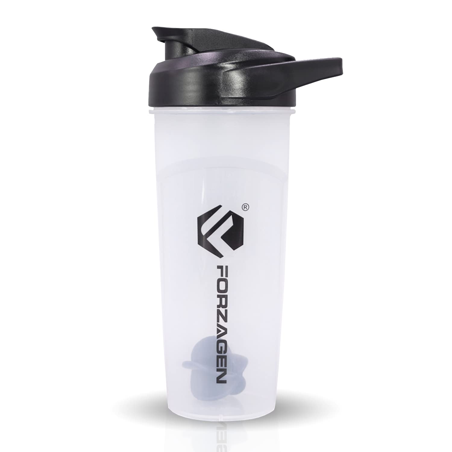 Forzagen 20 oz Protein Shaker Bottle for Workout - BPA Free Mixer Cup with Leak Proof Lid - Perfect for Gym, Fitness & Protein Shakes (White) | Ideal for Pre & Post Workout Drinks, Smoothies & Meal Replacement