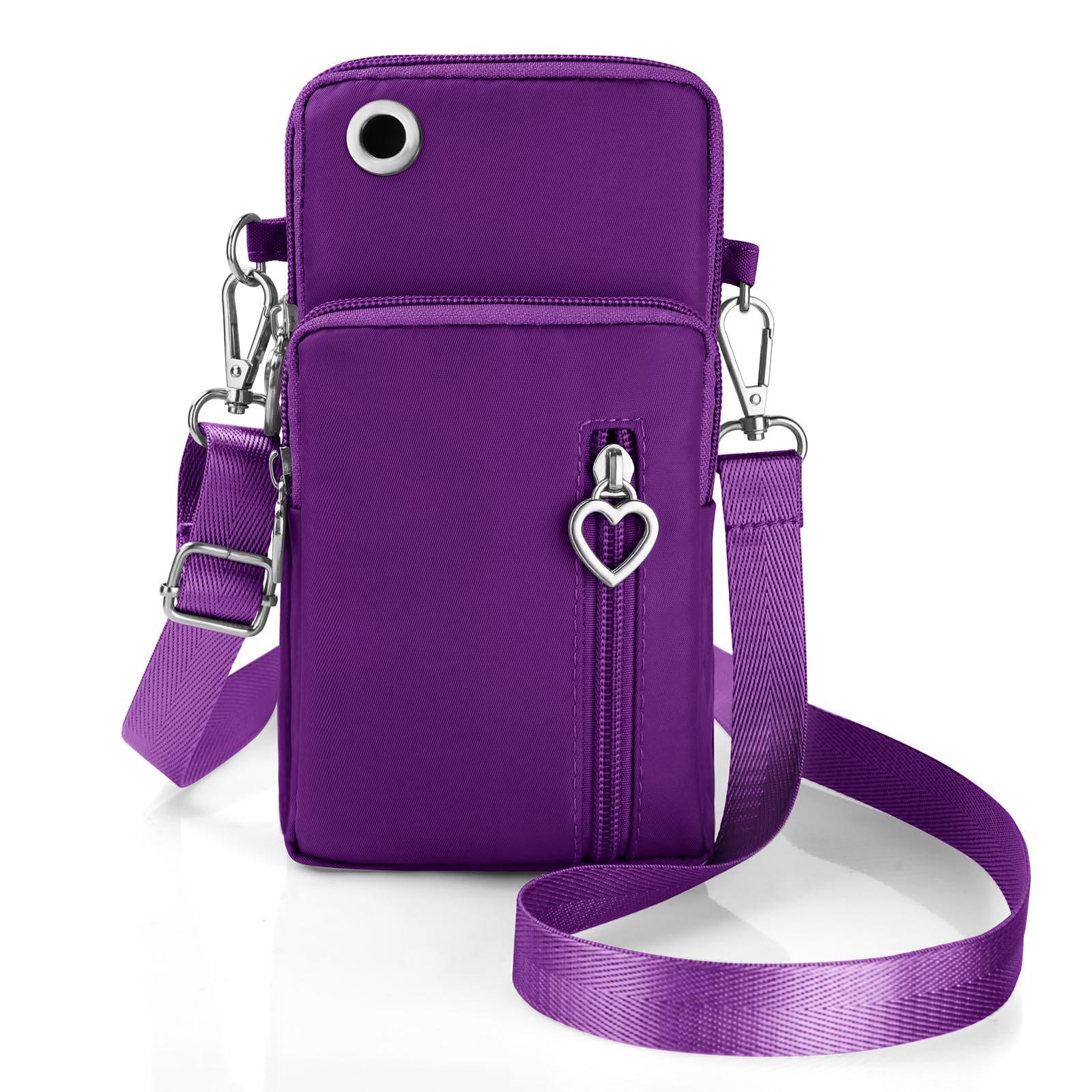 Aucuu Women's Small Crossbody Phone Bag - Adjustable Shoulder Strap Oxford Fabric Pouch for iPhone & Android (Up to 7