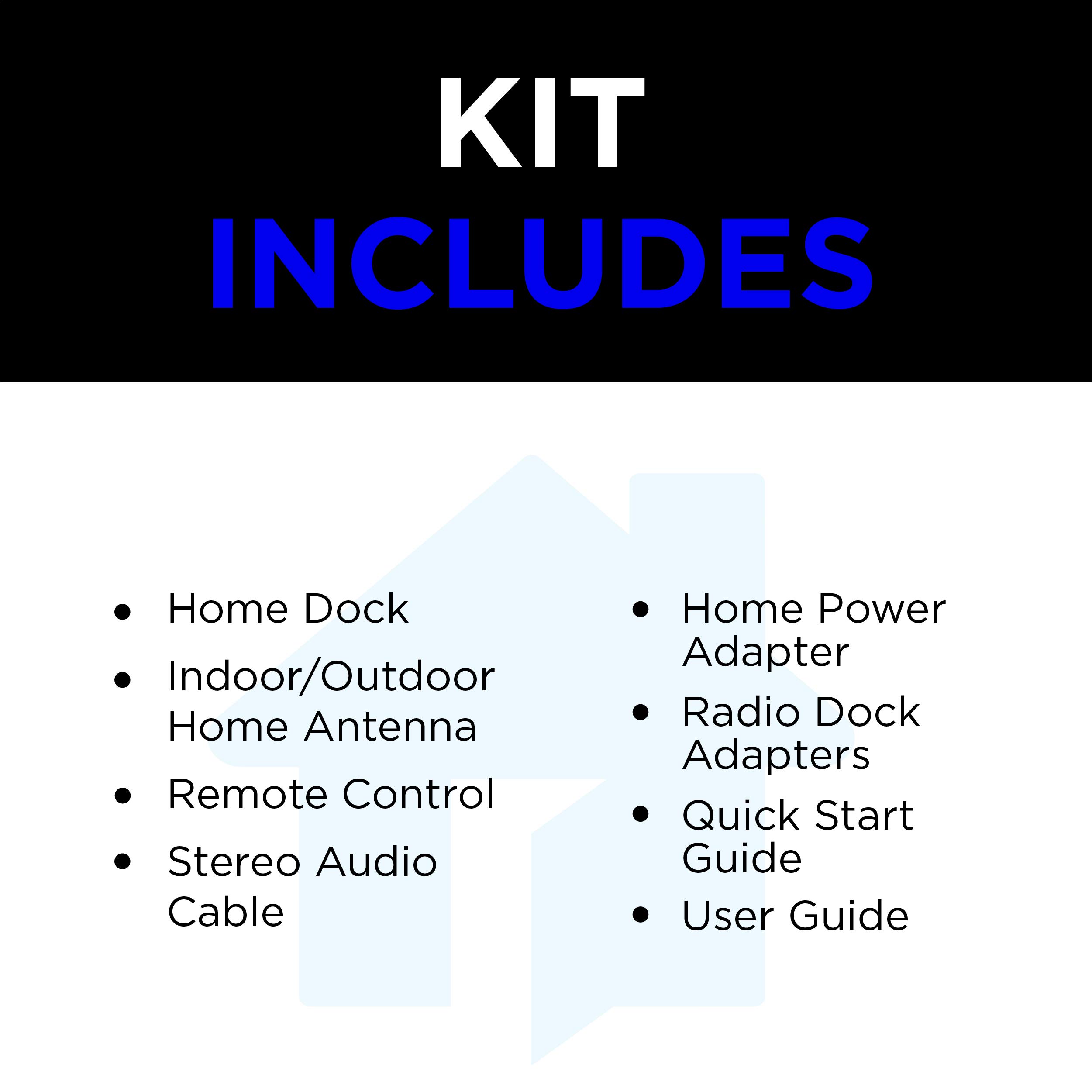 SiriusXM SXDH3 Satellite Radio Home Dock Kit with Antenna & Charging Cable - Black | Home & Car Audio Streaming for Music & Talk Shows