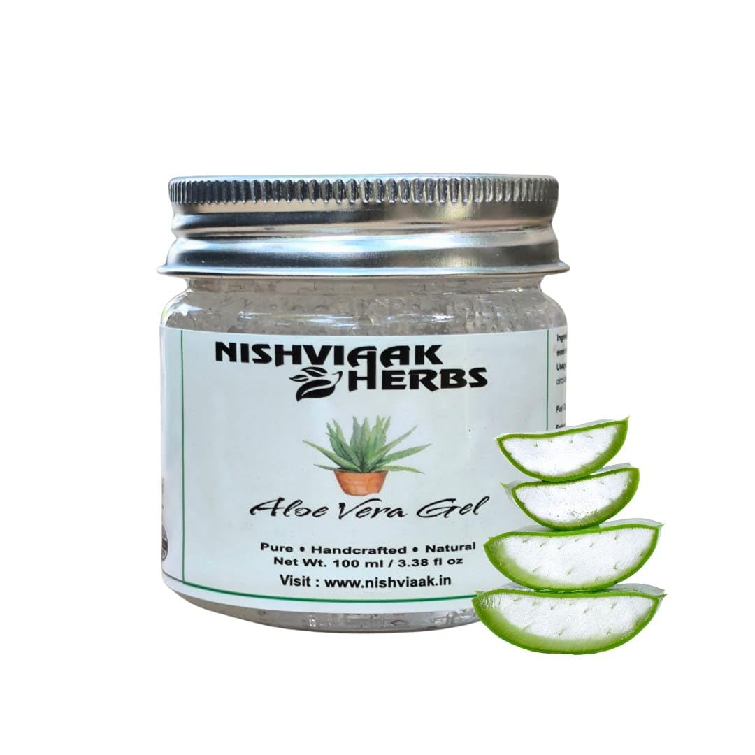 Nishviaak™ Organic Aloe Vera Gel for Skin & Hair Care - Soothes Sunburn, Hydrates Dry Skin, Promotes Hair Growth | Perfect for Face, Body & Scalp Treatment