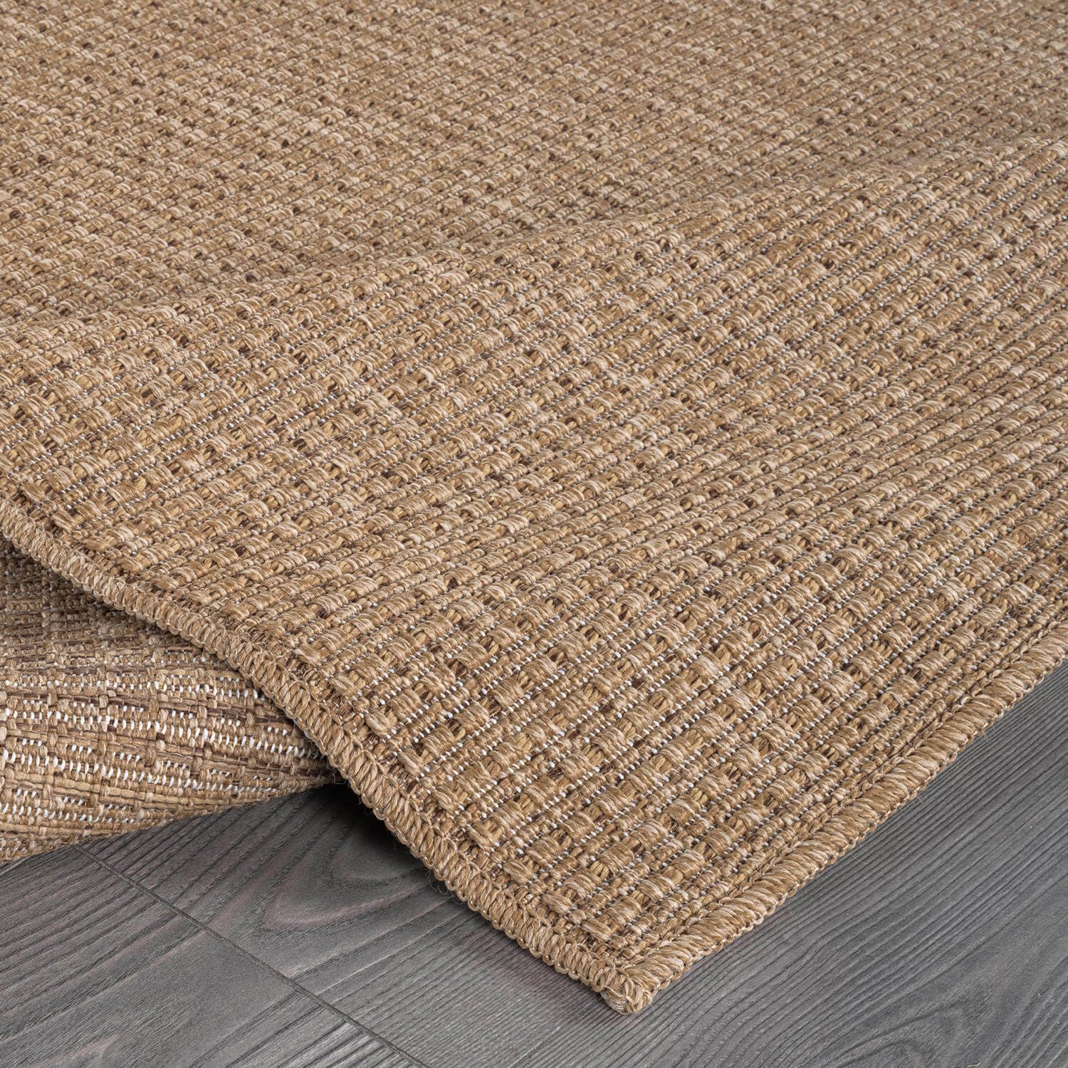 Beverly Jute Natural Rug 6x9 ft - Washable, Durable Indoor Outdoor Area Rug for Living Room, Dining Room, Patio, Office - Stain Resistant, Non-Shedding Casual Carpet (6x9 Natural) - Perfect for Boho Decor, Farmhouse Style & High Traffic Areas