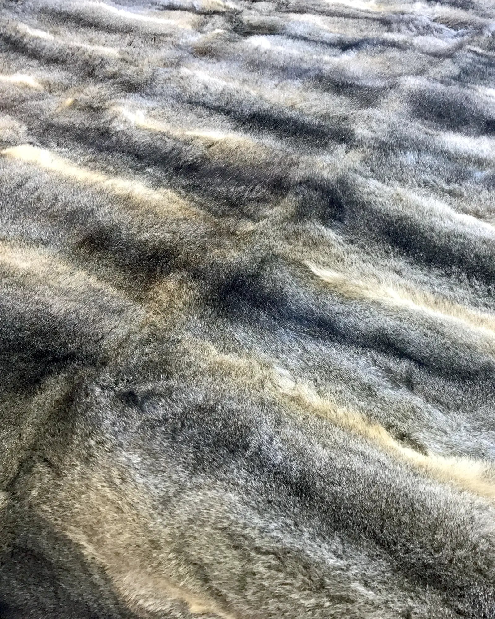 Luxury Natural Warm Grey Possum Fur Throw Blanket - Soft Cozy & Hypoallergenic for Bed, Couch & Winter Nights
