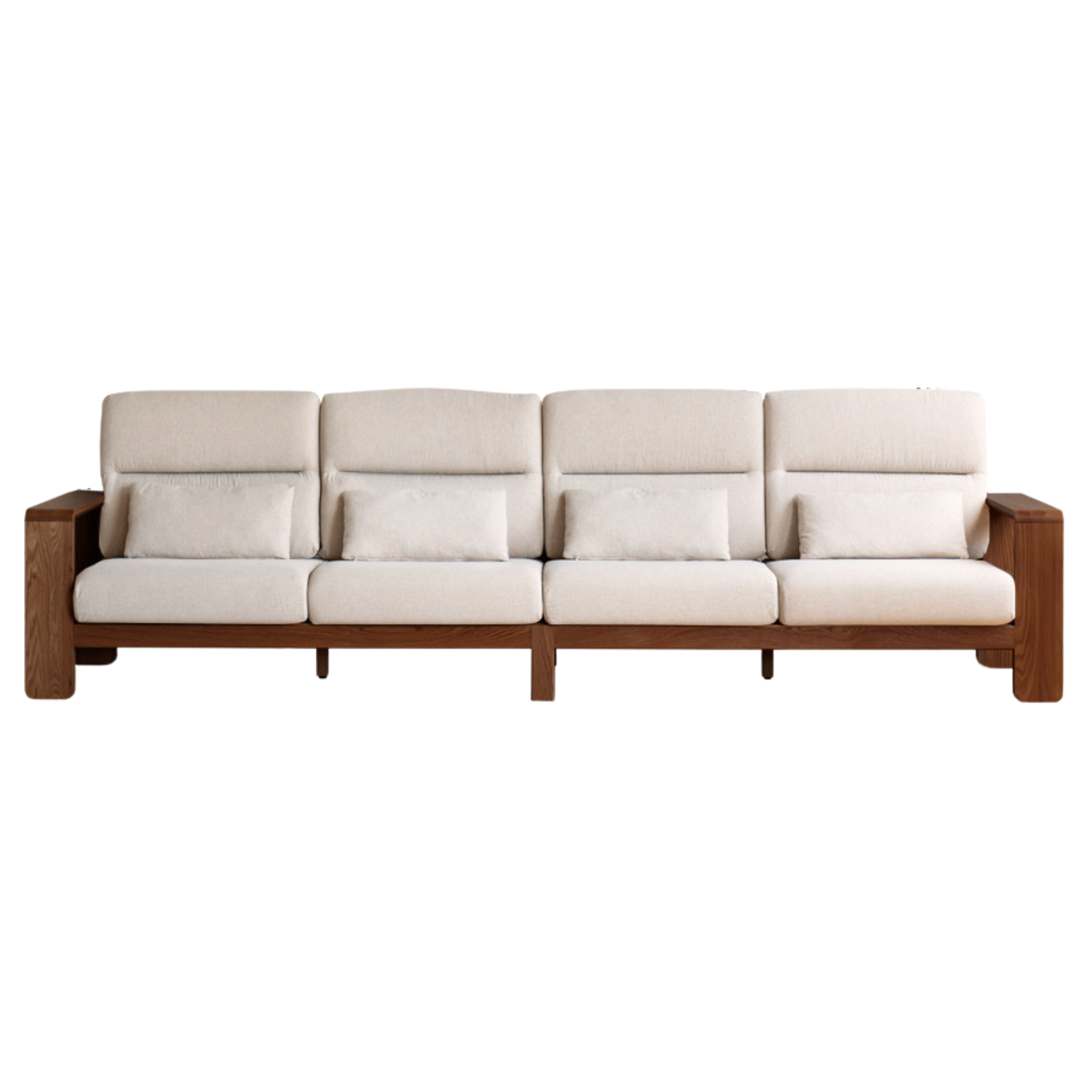Oak Solid Wood High Back Fabric Corner Sofa - Modern L-Shaped Sectional Couch for Living Room, Lounge & Family Room Comfort