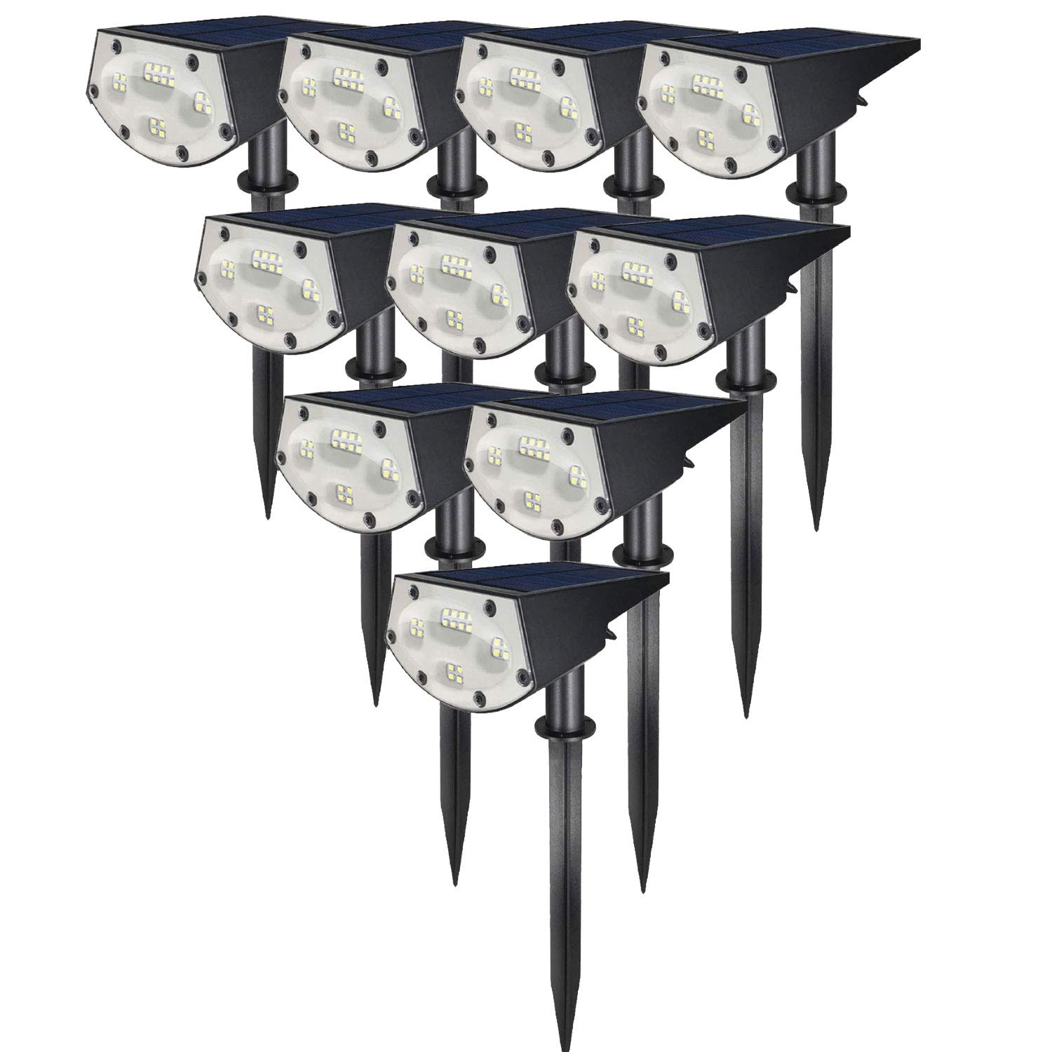 20 Pack WBM Smart Solar Landscape Spotlights - IP65 Waterproof Wireless Outdoor Solar Lights for Yard, Garden, Driveway, Porch - Energy Efficient LED Solar Powered Wall Lights for Pathway & Patio Lighting