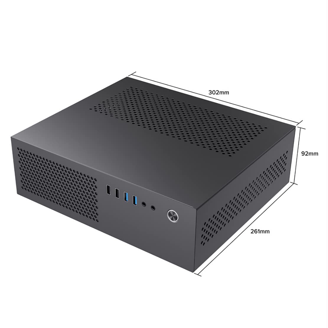 Azwamkue SKTC A10 Mini ITX HTPC Case - Compact 1U 7.3L Small Form Factor Computer Chassis for Micro ATX (24x24cm) Motherboards - Perfect for Home Theater PCs, Office Workstations & Space-Saving Desktop Builds