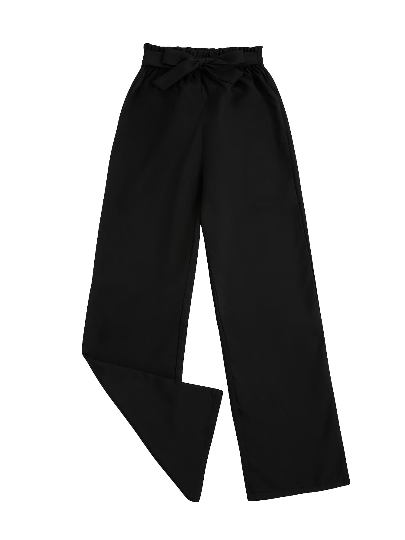 Milumia Girls High Waist Flowy Wide Leg Palazzo Pants - Cute Casual Dress Pants for Teens, School, Party & Everyday Wear