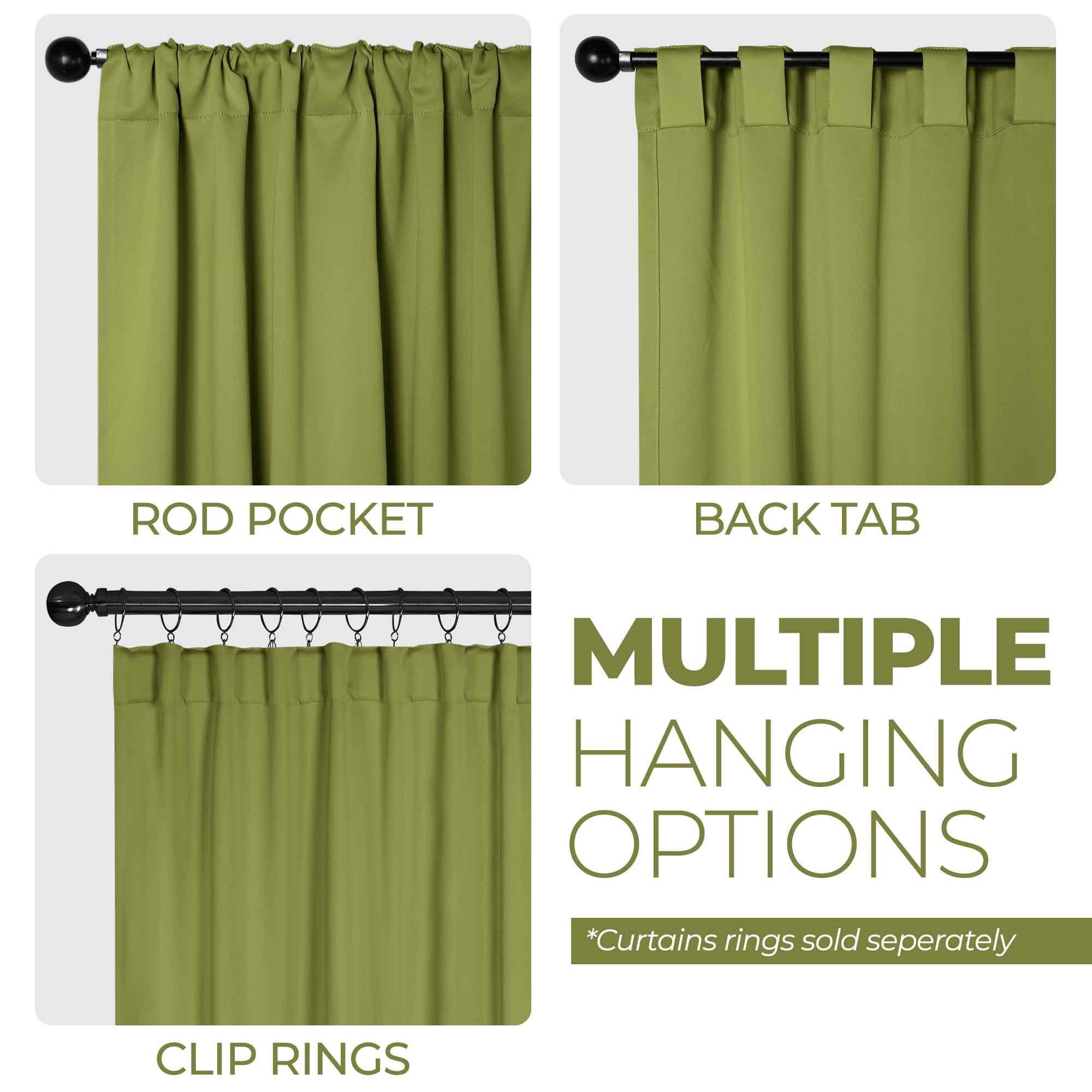 Blackout Curtains for Bedroom - Solid Room Darkening Thermal Insulated Curtains with Back Tabs, Set of 2 Panels - Perfect for Nursery, Home Theater & Light Sleepers