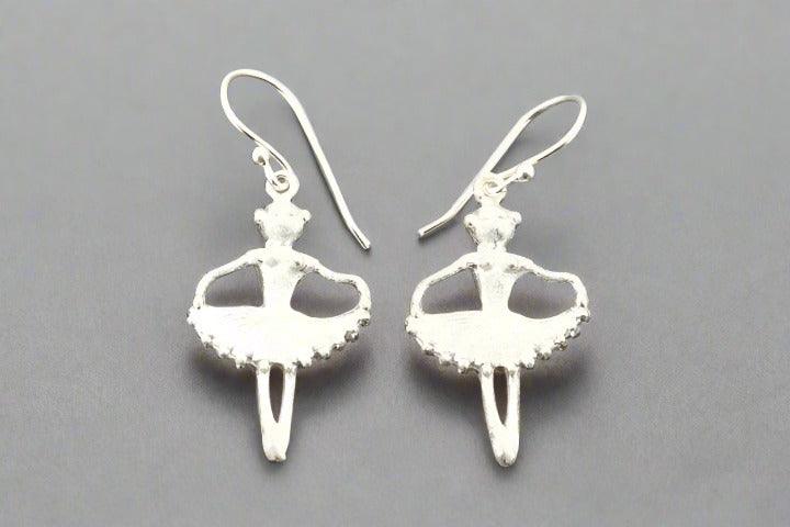 Elegant Silver Ballerina Earrings for Women - Perfect for Ballet Performances, Parties & Special Occasions