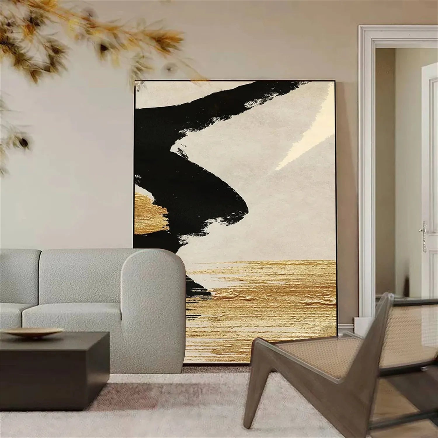Abstract Painting #AB 235 - Modern Canvas Wall Art for Home & Office Decor - Perfect for Living Room, Bedroom, or Workspace