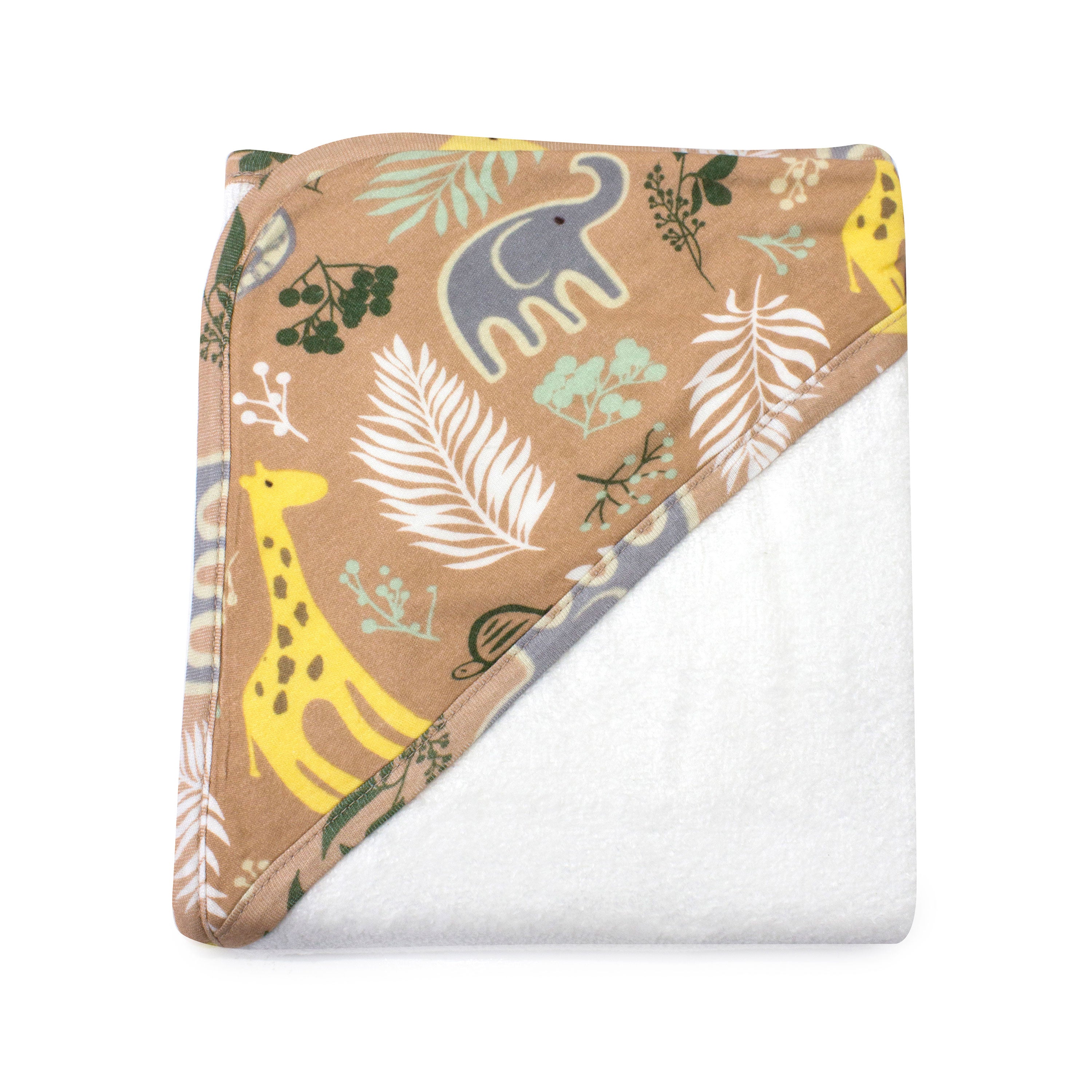 Jungle Bamboo Hooded Towel - Soft & Absorbent Baby Bath Towel with Fun Animal Design | Buy One Get One Free - Perfect for Bath Time, Swimming & Beach Outings