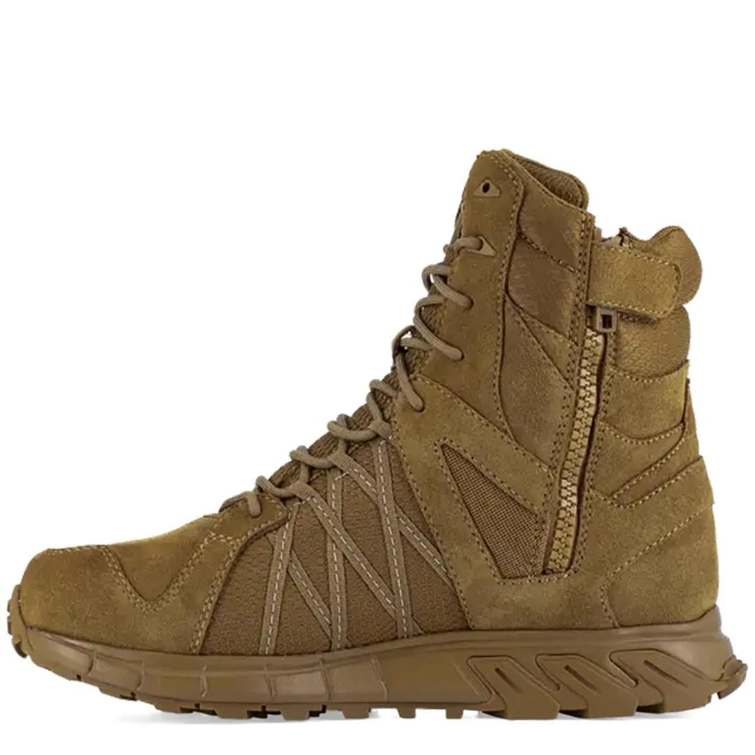 Trailgrip 8 Inch Soft Toe Tactical Boots for Men - Coyote Brown Military Work Boots - Lightweight Hiking & Outdoor Adventure Footwear