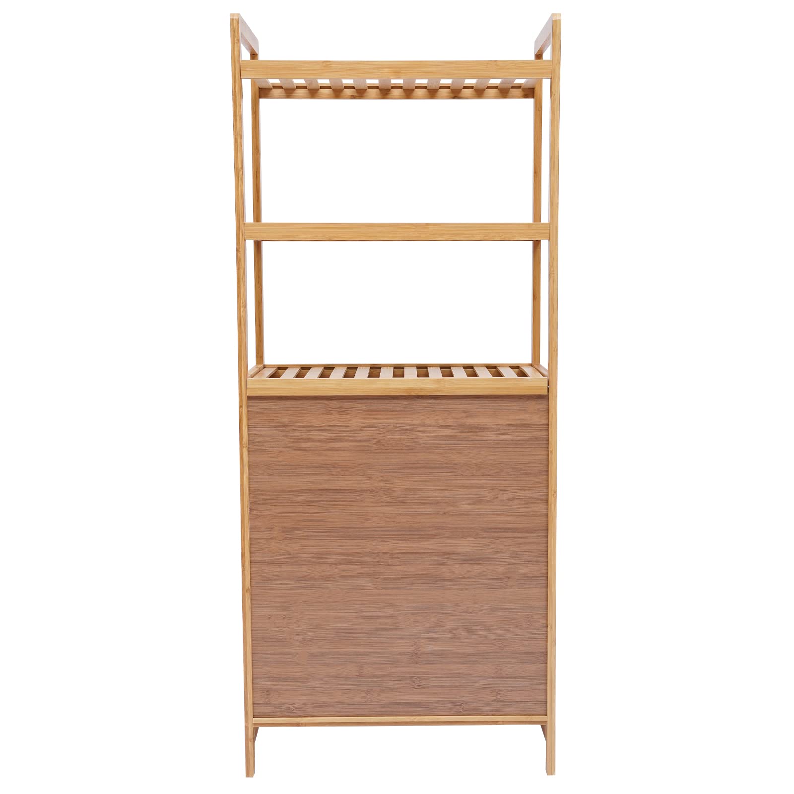 3-Tier Bamboo Laundry Hamper Organizer with Tilt-Out Basket - Space-Saving Storage Shelf for Dirty Clothes - Perfect for Laundry Room, Bathroom, Bedroom & Closet Organization (Natural Wood) - Ideal for Small Spaces & Home Organization Needs
