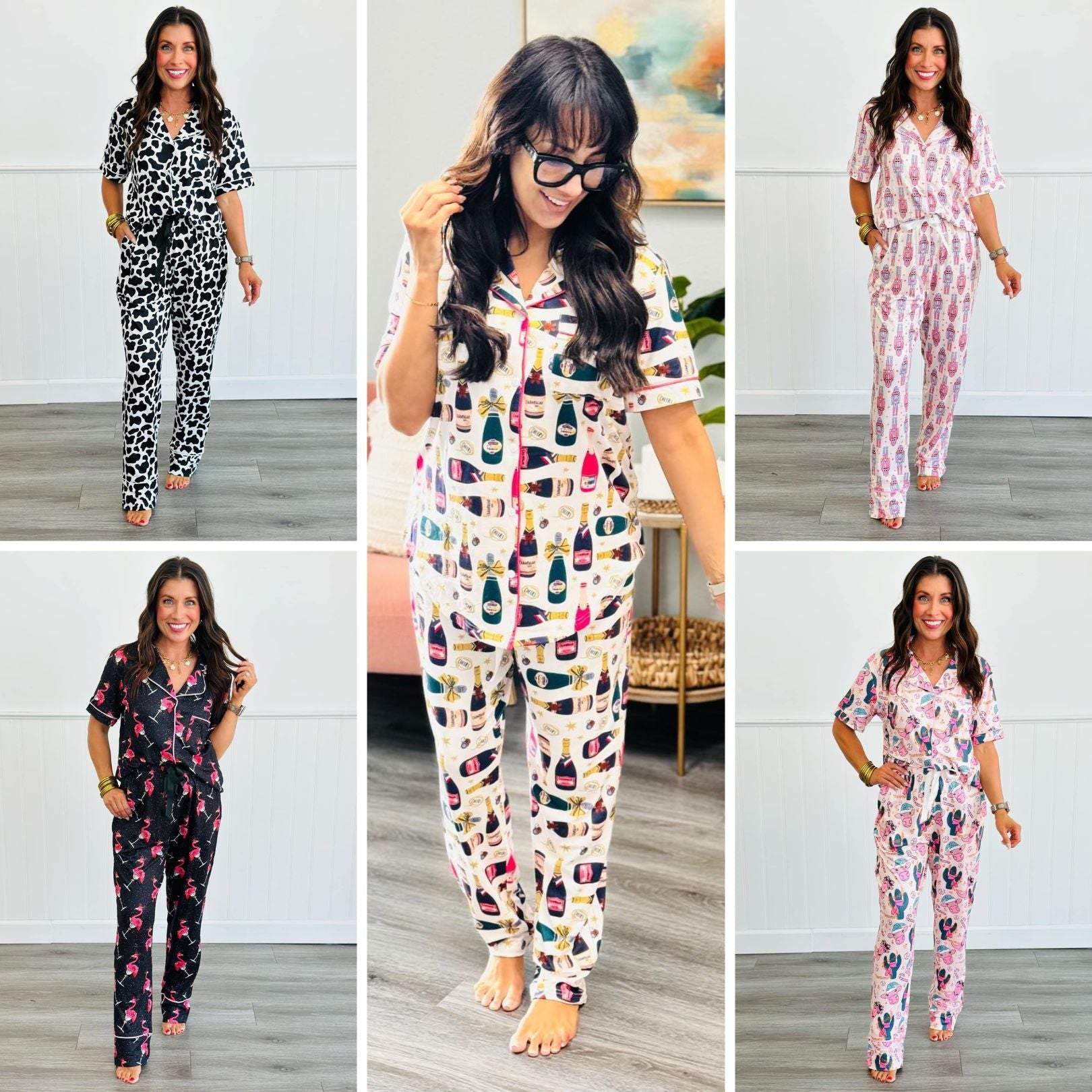 PREORDER: Soft & Stylish Button Front Pajama Set for Women - 5 Cozy Prints - Perfect for Lounging, Sleepovers & Relaxing at Home