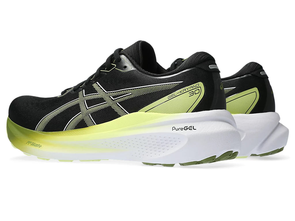 ASICS Men's GEL-KAYANO 30 Running Shoes Wide Width - Black/Glow Yellow - Stability & Cushion for Long-Distance Running, Jogging, and Gym Workouts