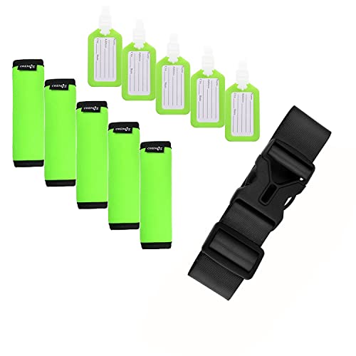 5 Fluorescent Green Wraps + 5 Tags + Black Strap