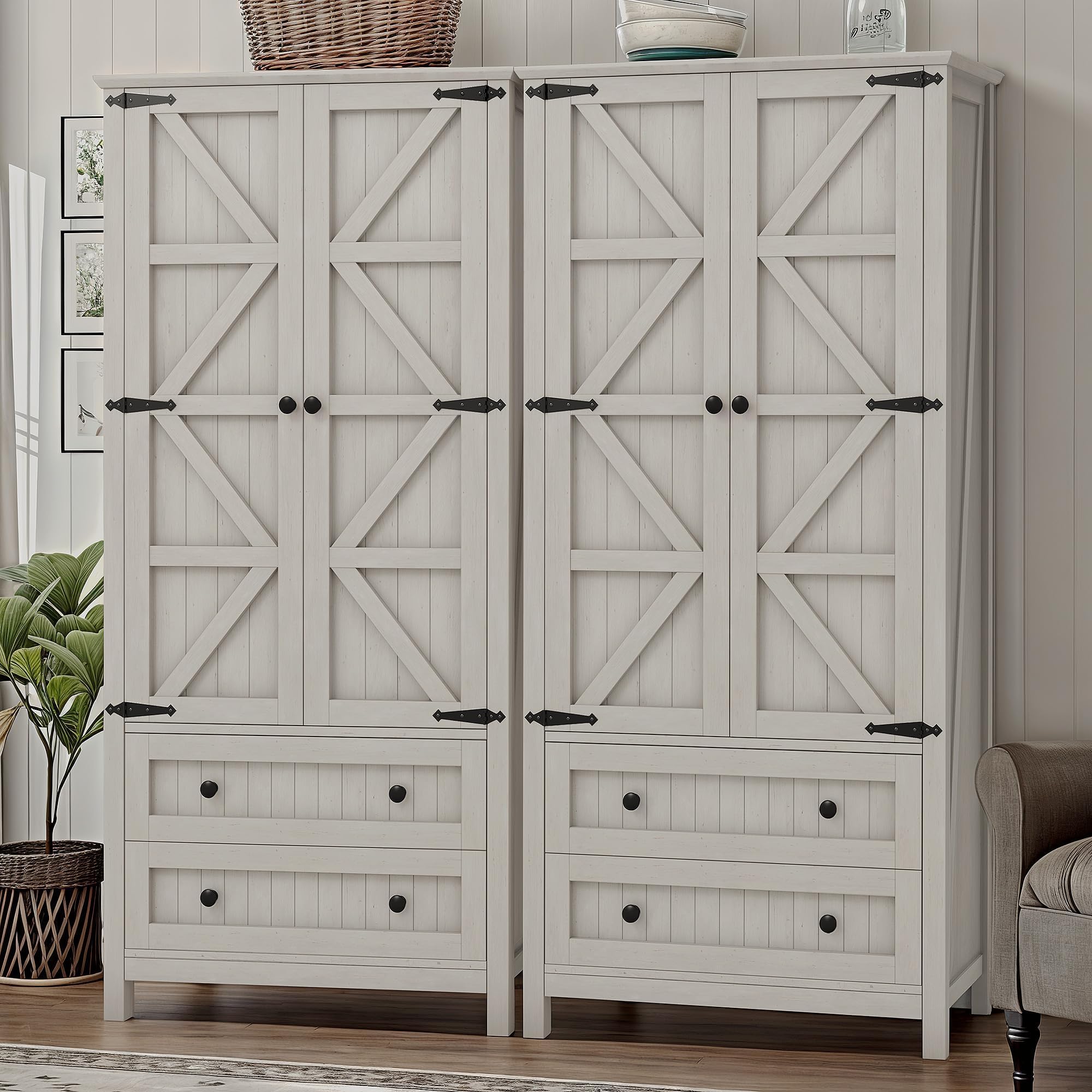 DWVO Farmhouse Kitchen Pantry Cabinet - 64.5