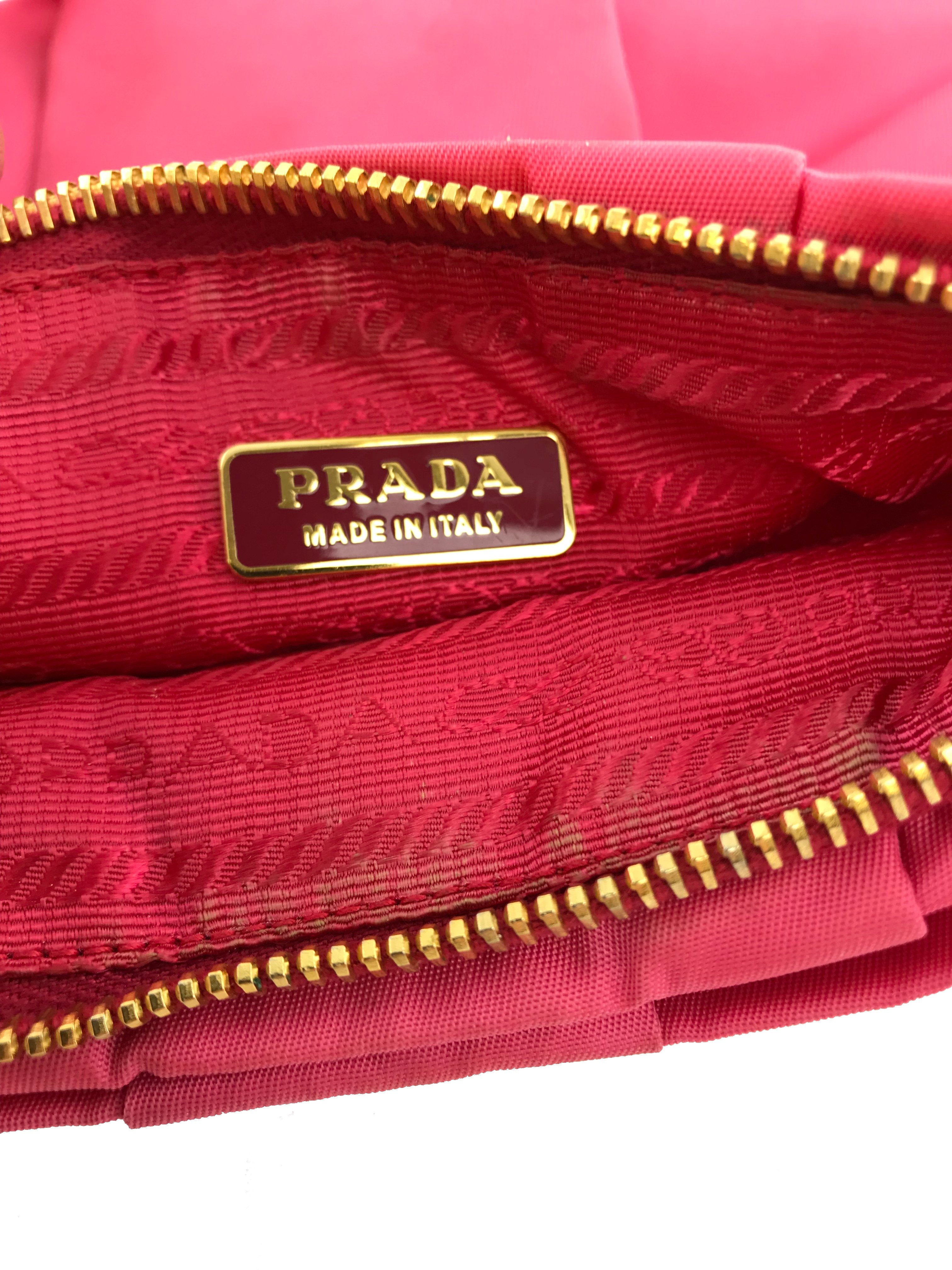 Prada Zip Top Pleated Satin Wristlet Bag - Luxury Designer Clutch for Women | Perfect for Evening Parties, Weddings & Special Occasions