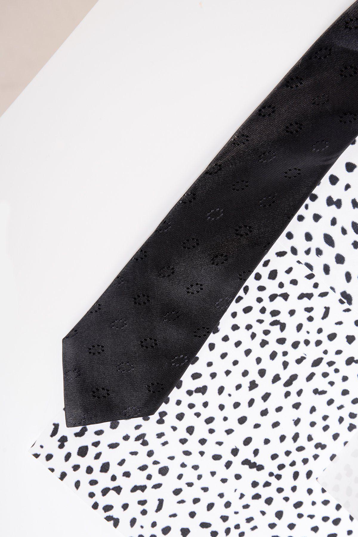 Kids' Black Circle Print Necktie - Stylish Formal Wear for Boys & Girls - Perfect for School, Parties & Special Occasions