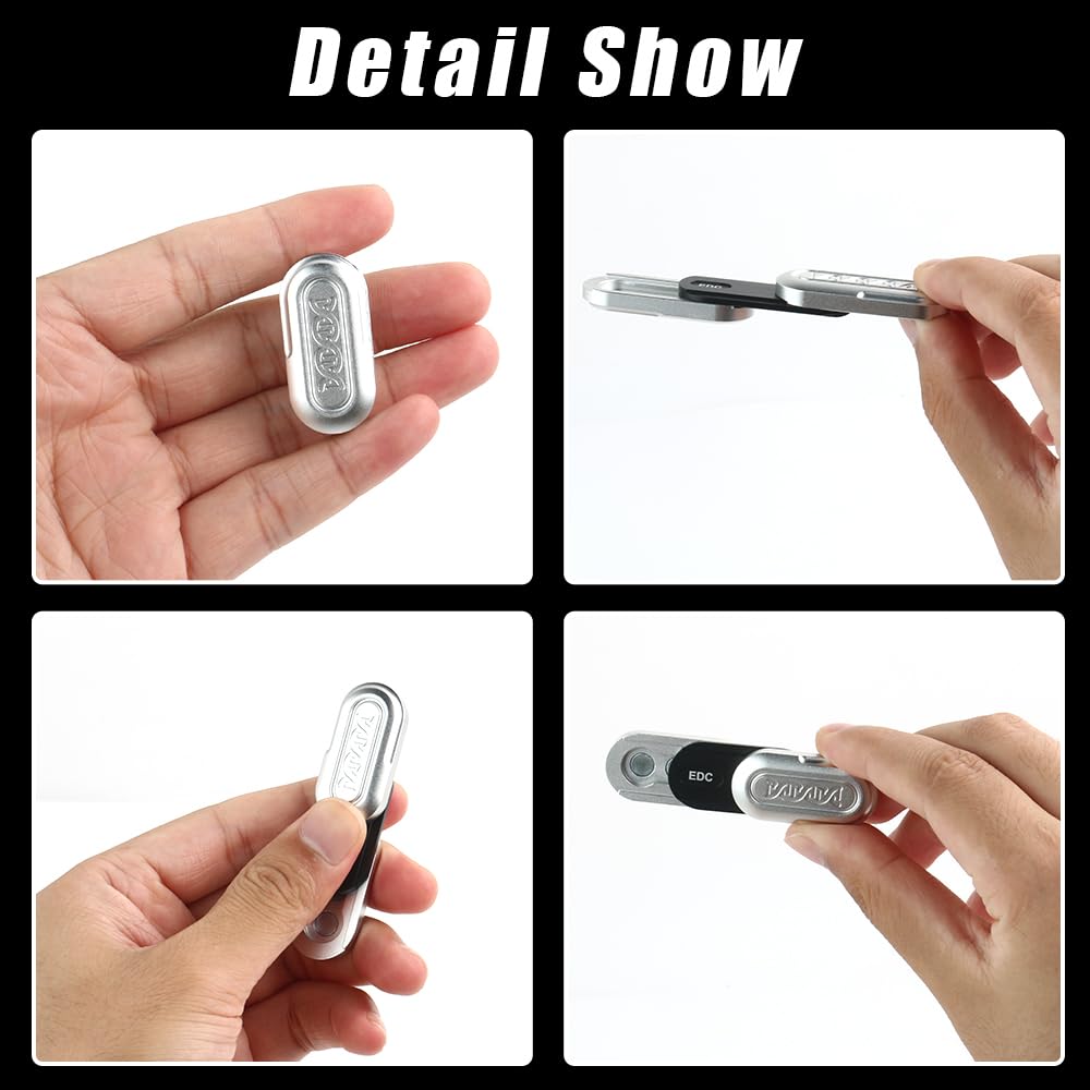 STONESTAR DNA Fidget Slider - Aluminum Alloy Magnetic Push Card Sensory Toy for Stress Relief, ADHD, Autism - Portable EDC Fidget Toy for Adults & Kids - Perfect for Office, School & Travel (Silver, Small)