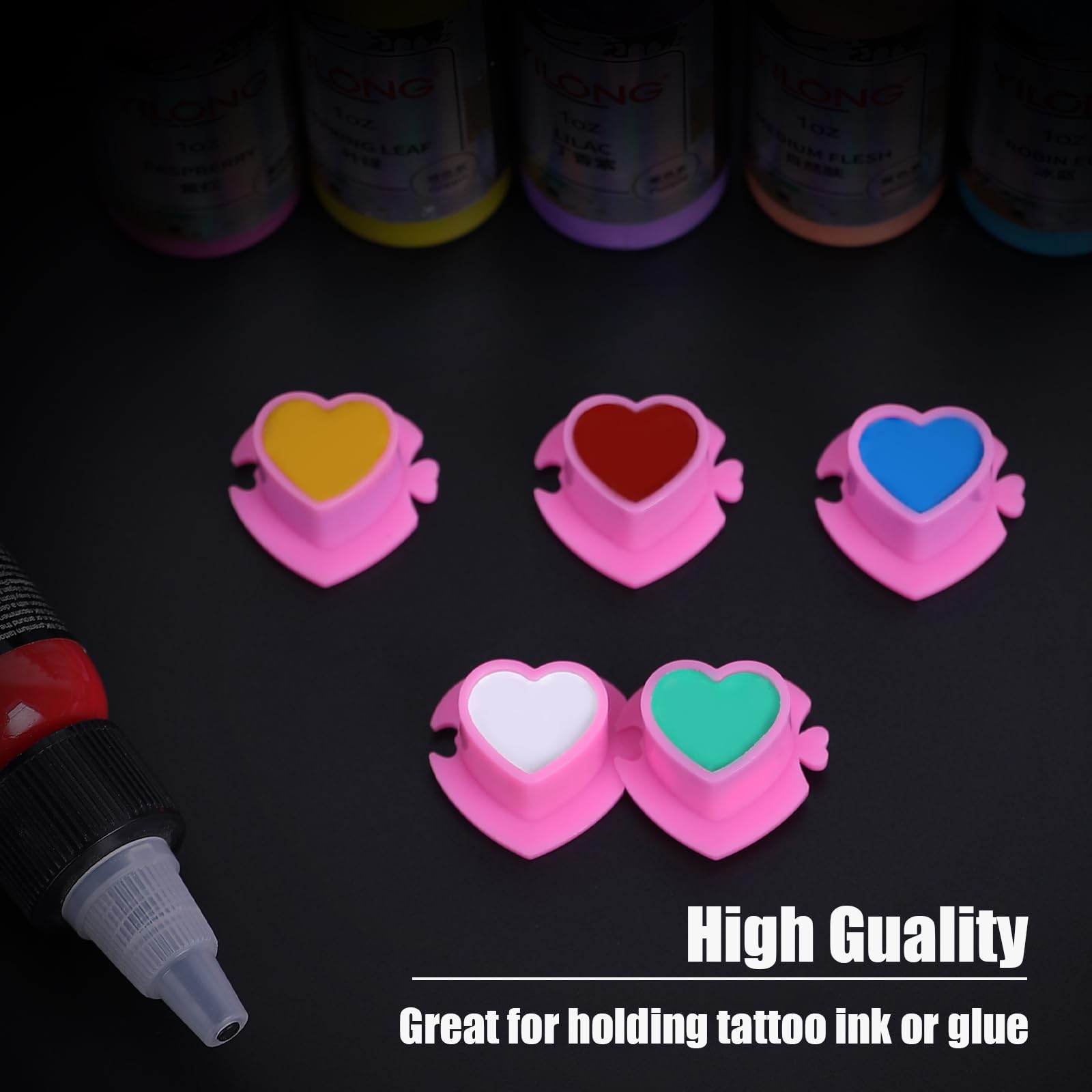 Premium YLRONGTIAN Tattoo Ink Caps - Vibrant Pink Color for Professional Tattoo Artists | Ideal for Tattoo Studios, Body Art & Permanent Makeup Applications