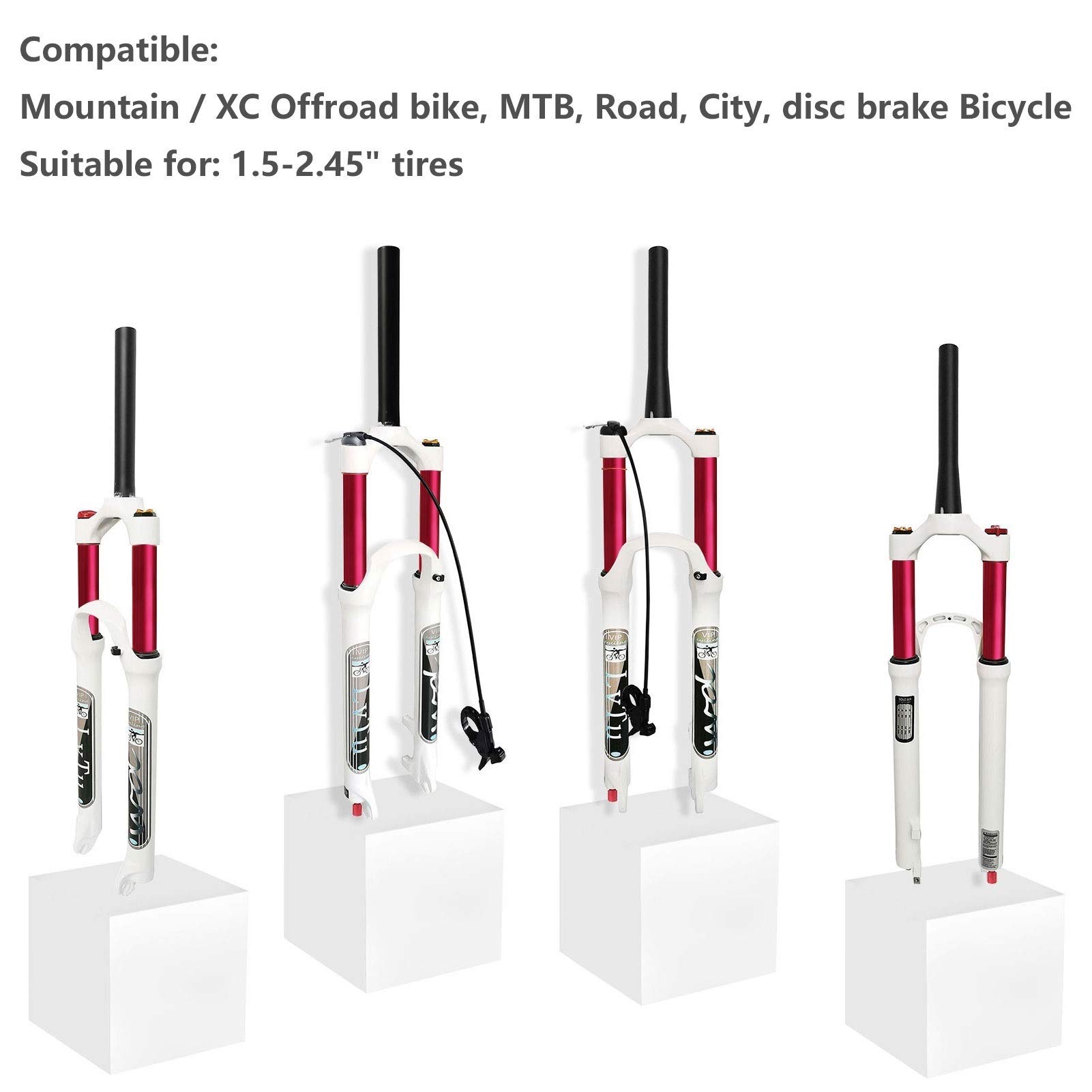**Air Front Fork 26/27.5/29 Inch Magnesium Alloy MTB Suspension Fork - Straight/Tapered Tube for 1.5-2.45