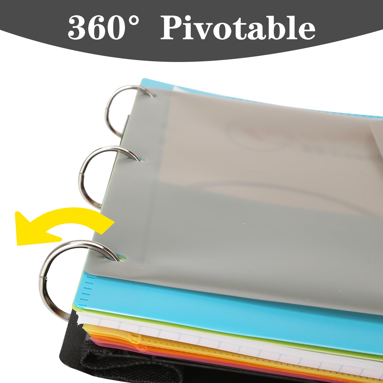 Refillable 3-Ring Binder Notebook - 1 Inch Flexible Pivotable Folder with Dividers & Pockets | Soft Foldable Binder for School, Office & Organizing (Pink) | Perfect for Students, Professionals & Note-Taking