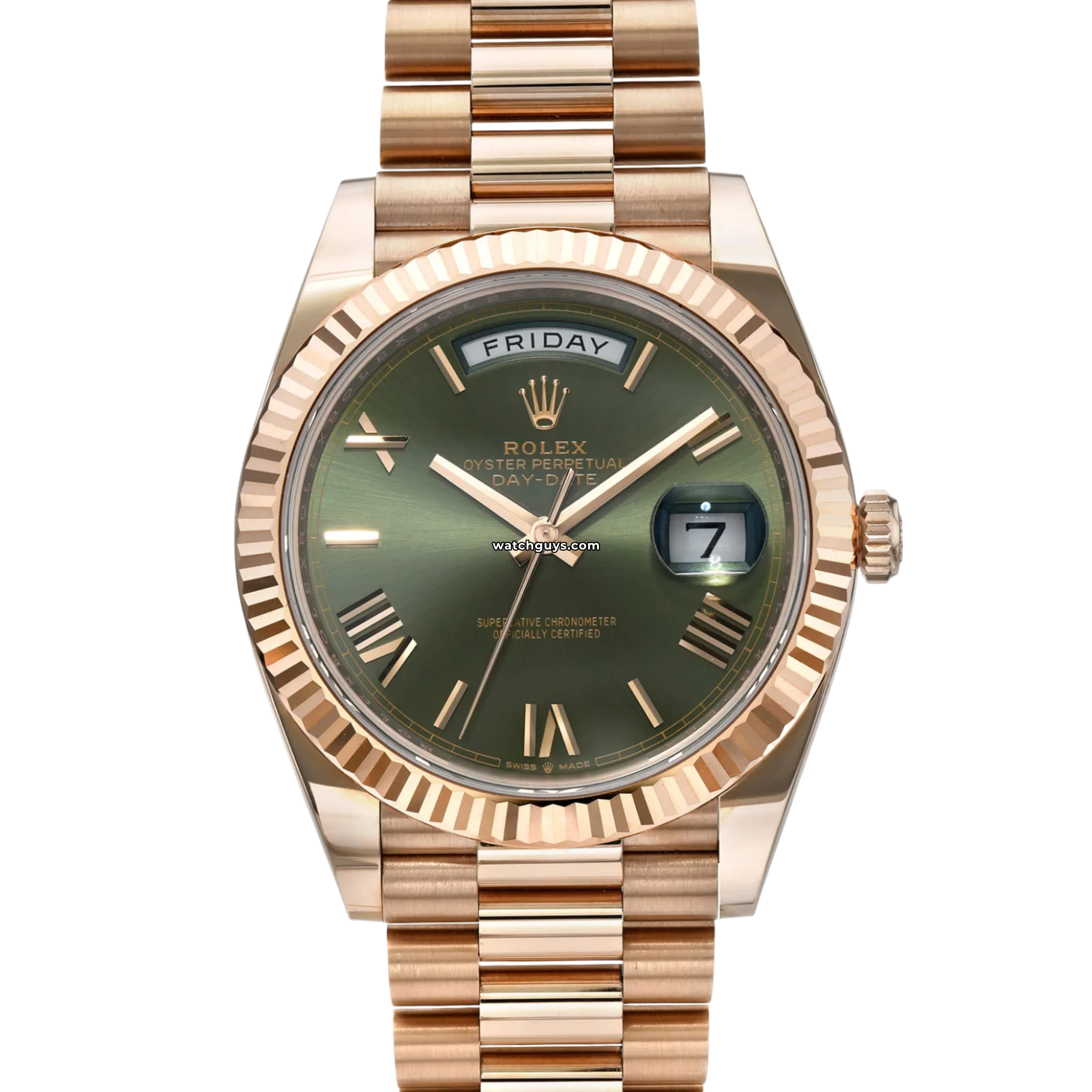 Rolex Day-Date 40 228235 18K Yellow Gold Men's Watch with Olive Green Dial - Luxury Dress Watch for Business & Formal Occasions